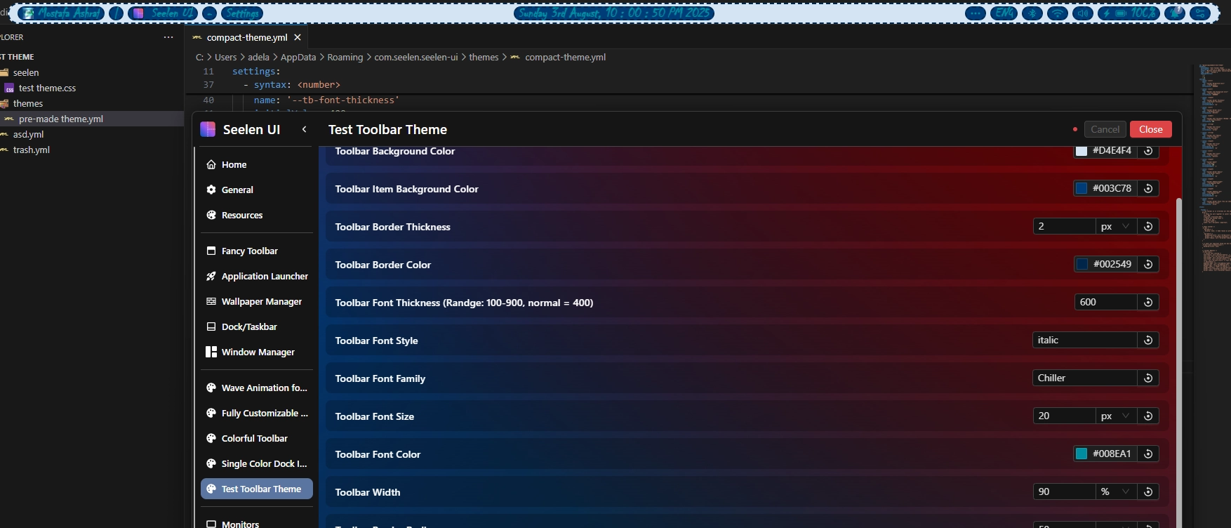 Test Toolbar Customizable Theme banner