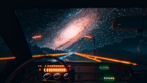 Retrowave Space Drive - Wallpaper screenshot - Seelen UI