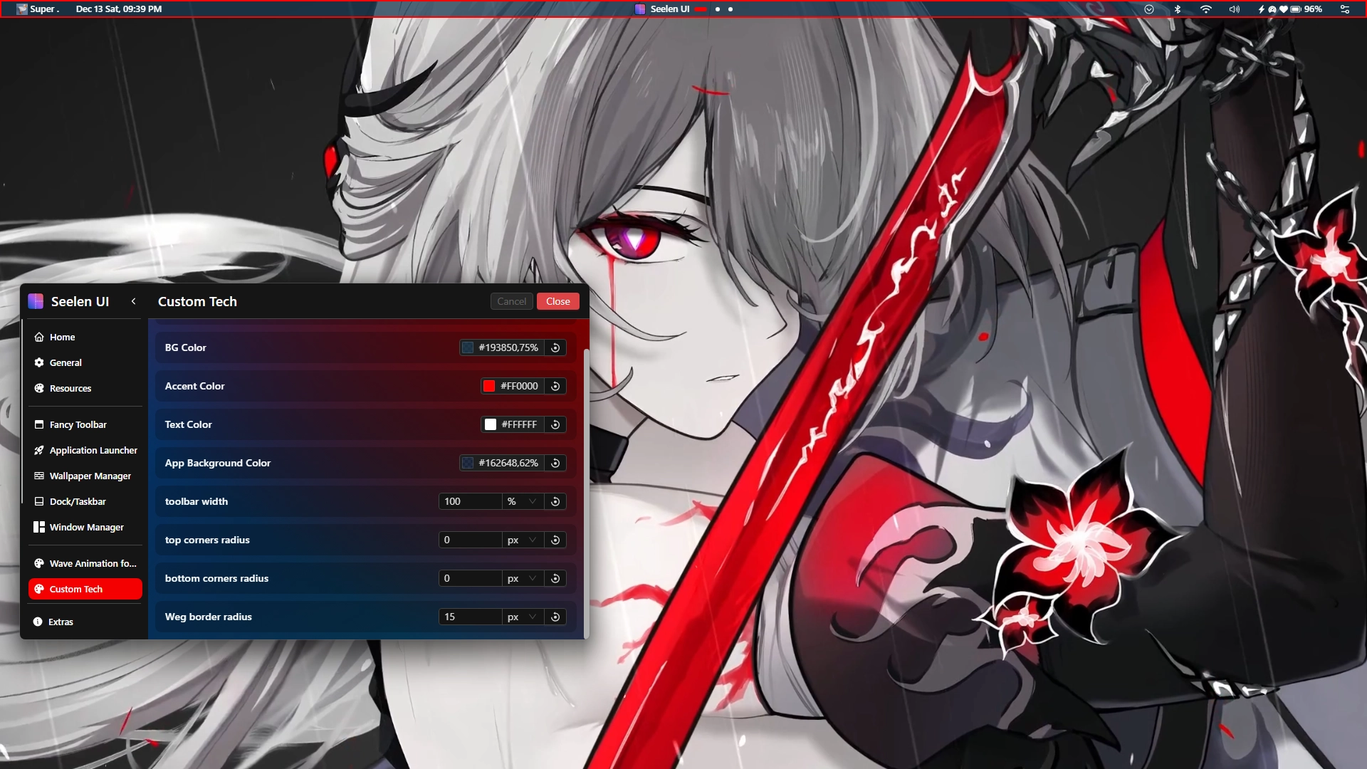 Custom TECH - Theme screenshot - Seelen UI