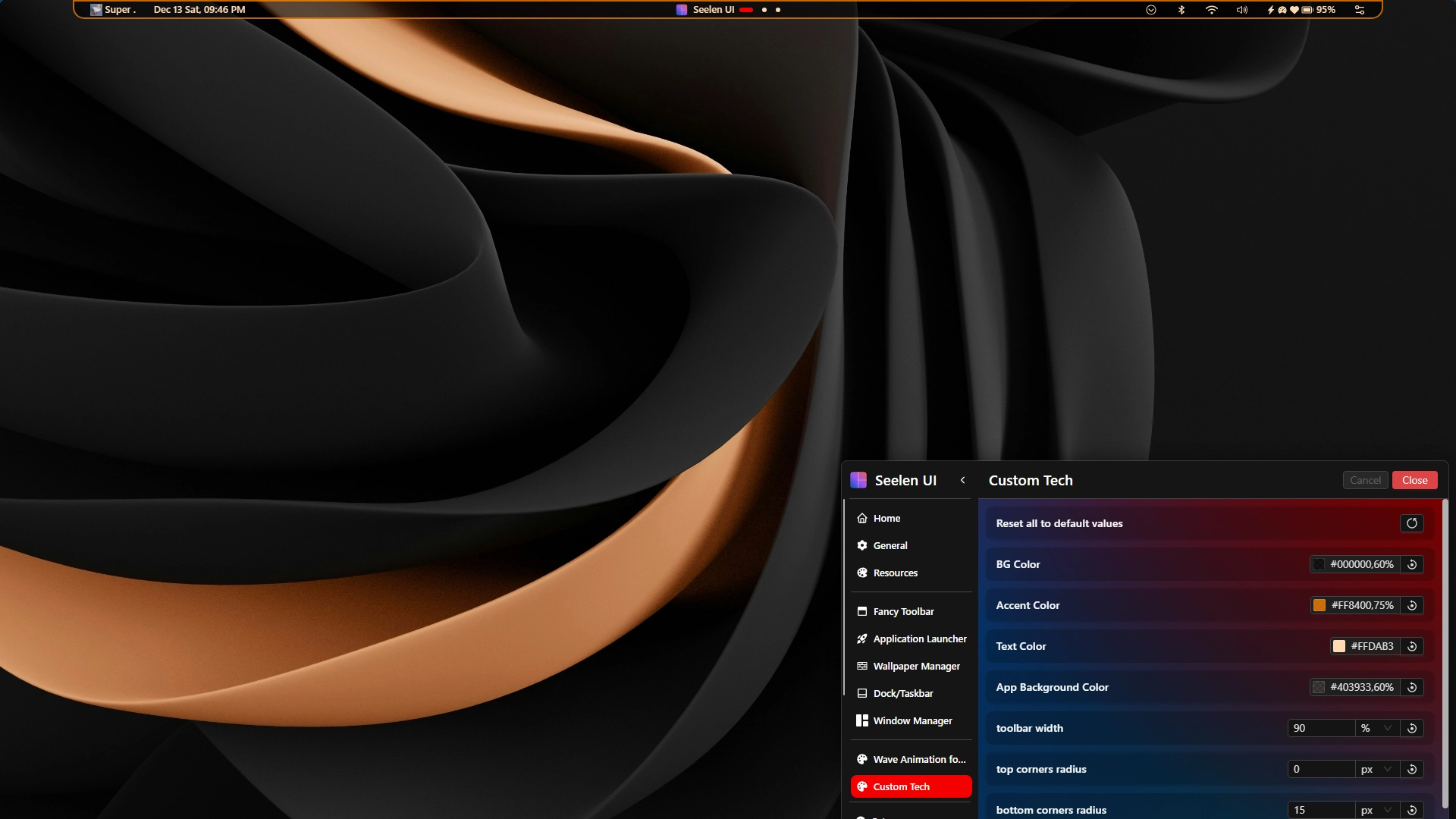 Custom TECH - Theme screenshot - Seelen UI