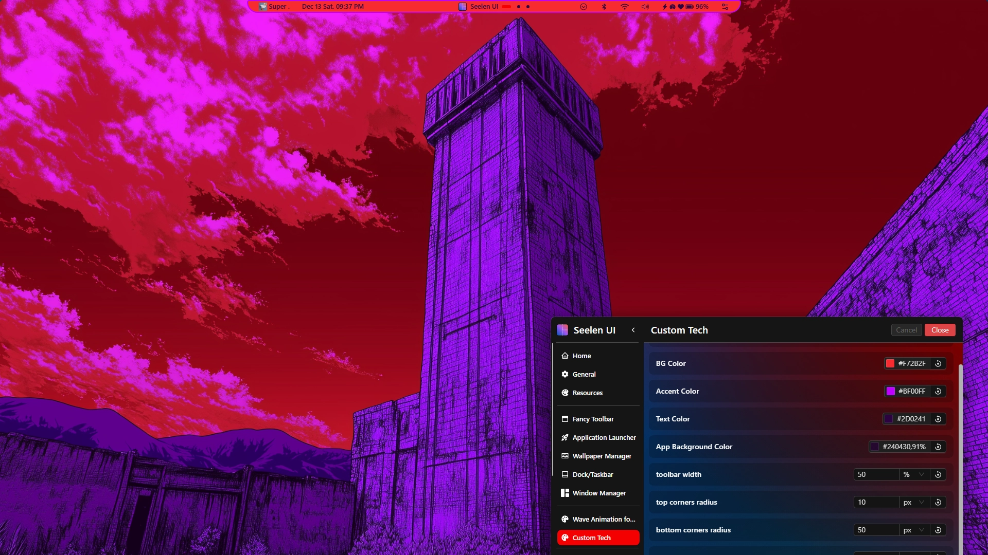 Custom TECH - Theme screenshot - Seelen UI