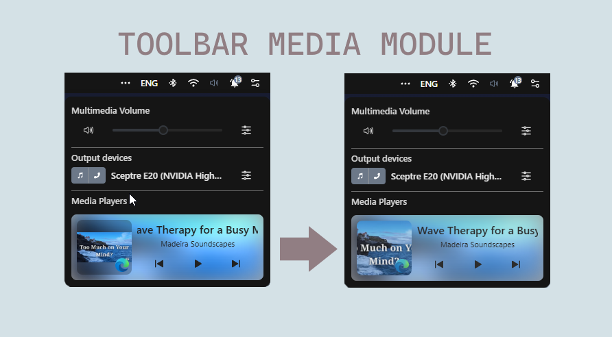 Compact Media Player (Dock) + Thumbnail Fill - Theme screenshot - Seelen UI