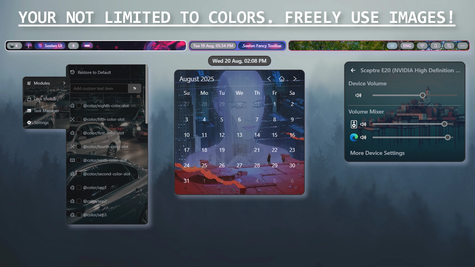 Fancy Toolbar - Fully Customizable - Theme screenshot - Seelen UI