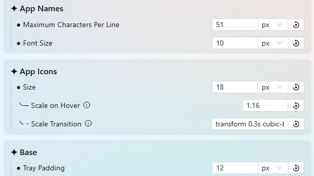 Grid Style Tray - Always Show Label - Theme screenshot - Seelen UI