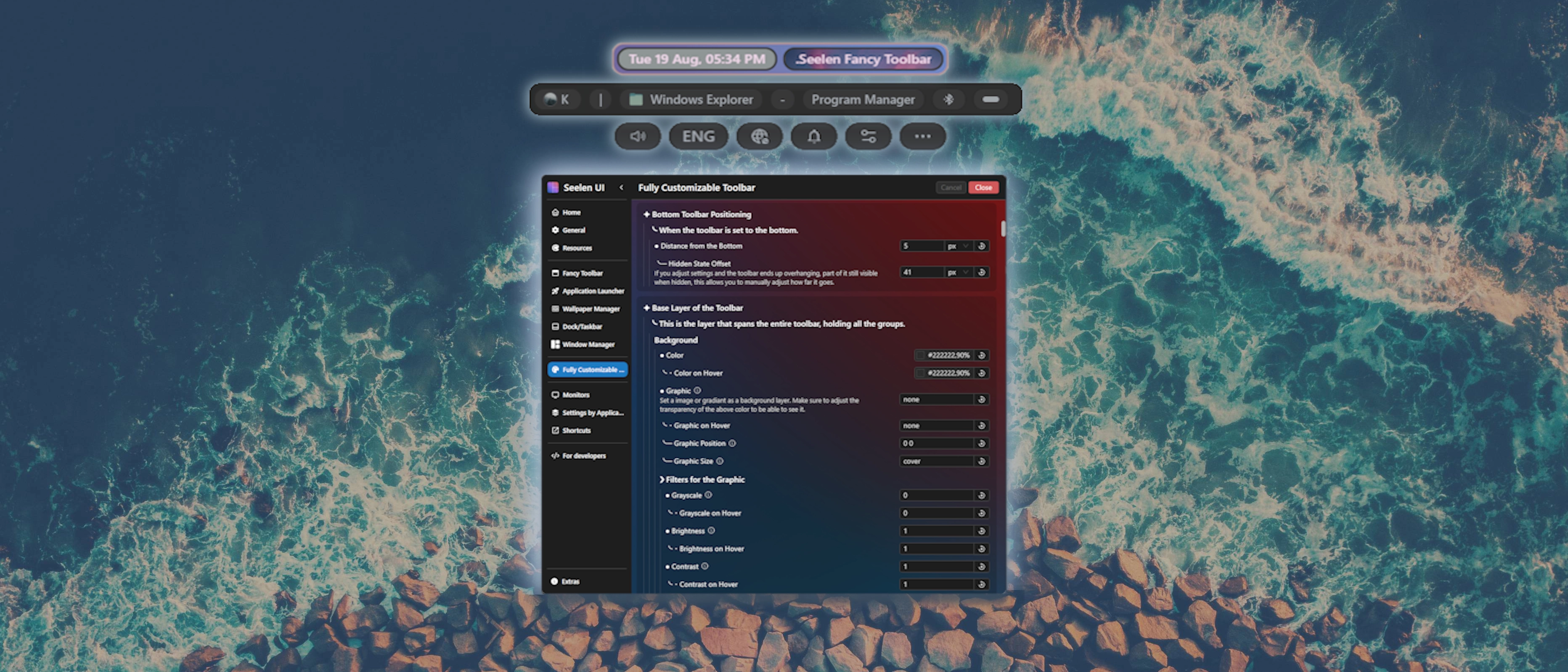 Fully Customizable Toolbar banner