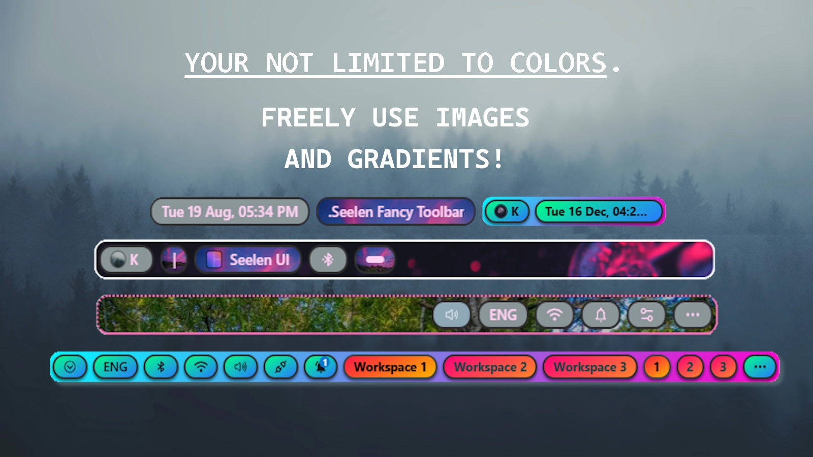 Fully Customizable Toolbar - Theme screenshot - Seelen UI