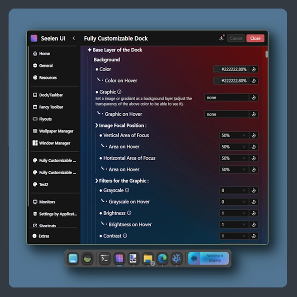 Fully Customizable Dock - Seelen Theme
