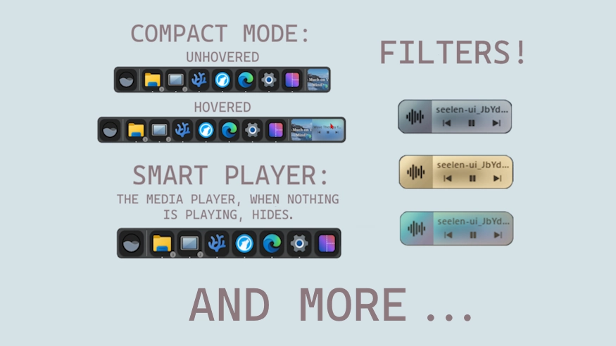 Fully Customizable Dock Player - Theme screenshot - Seelen UI