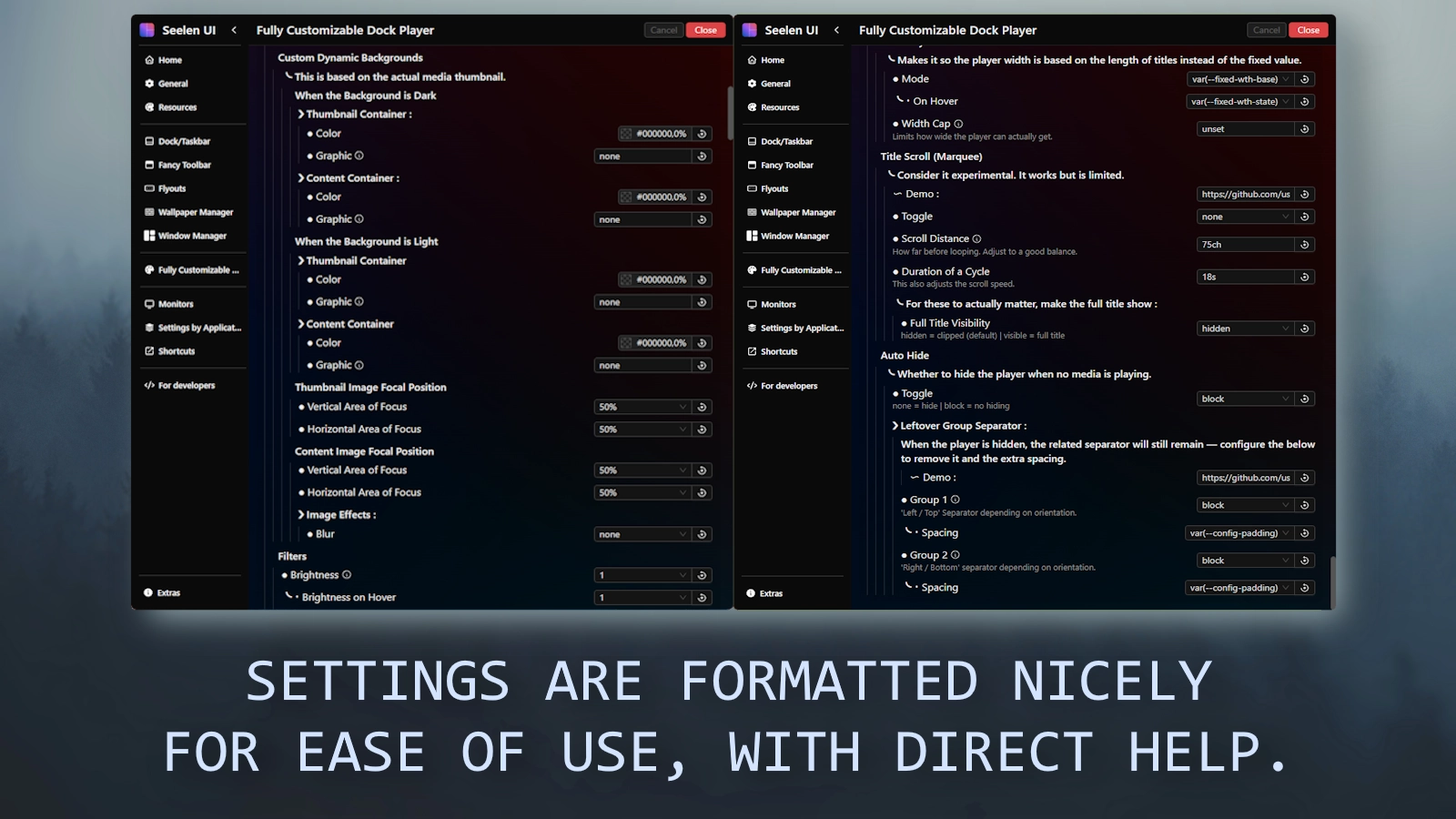 Fully Customizable Dock Player - Theme screenshot - Seelen UI