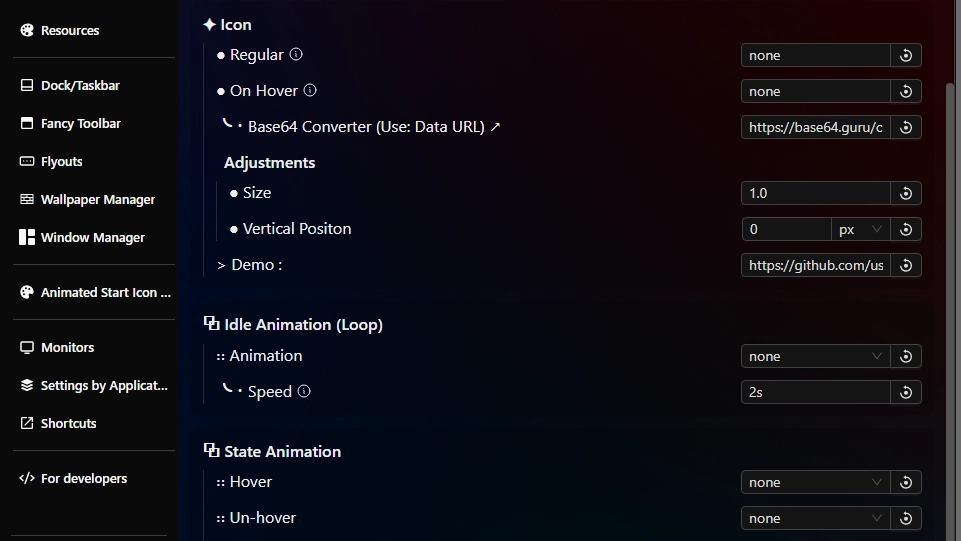 Animated Start Icon Creator - Theme screenshot - Seelen UI
