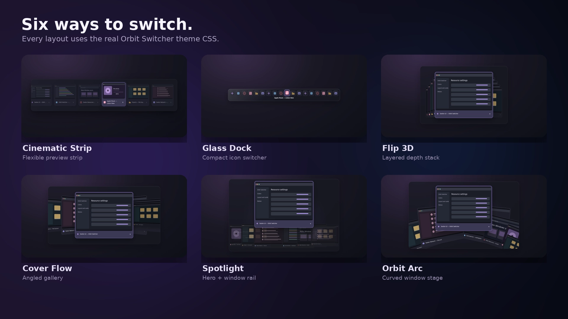 Orbit Switcher - Theme screenshot - Seelen UI