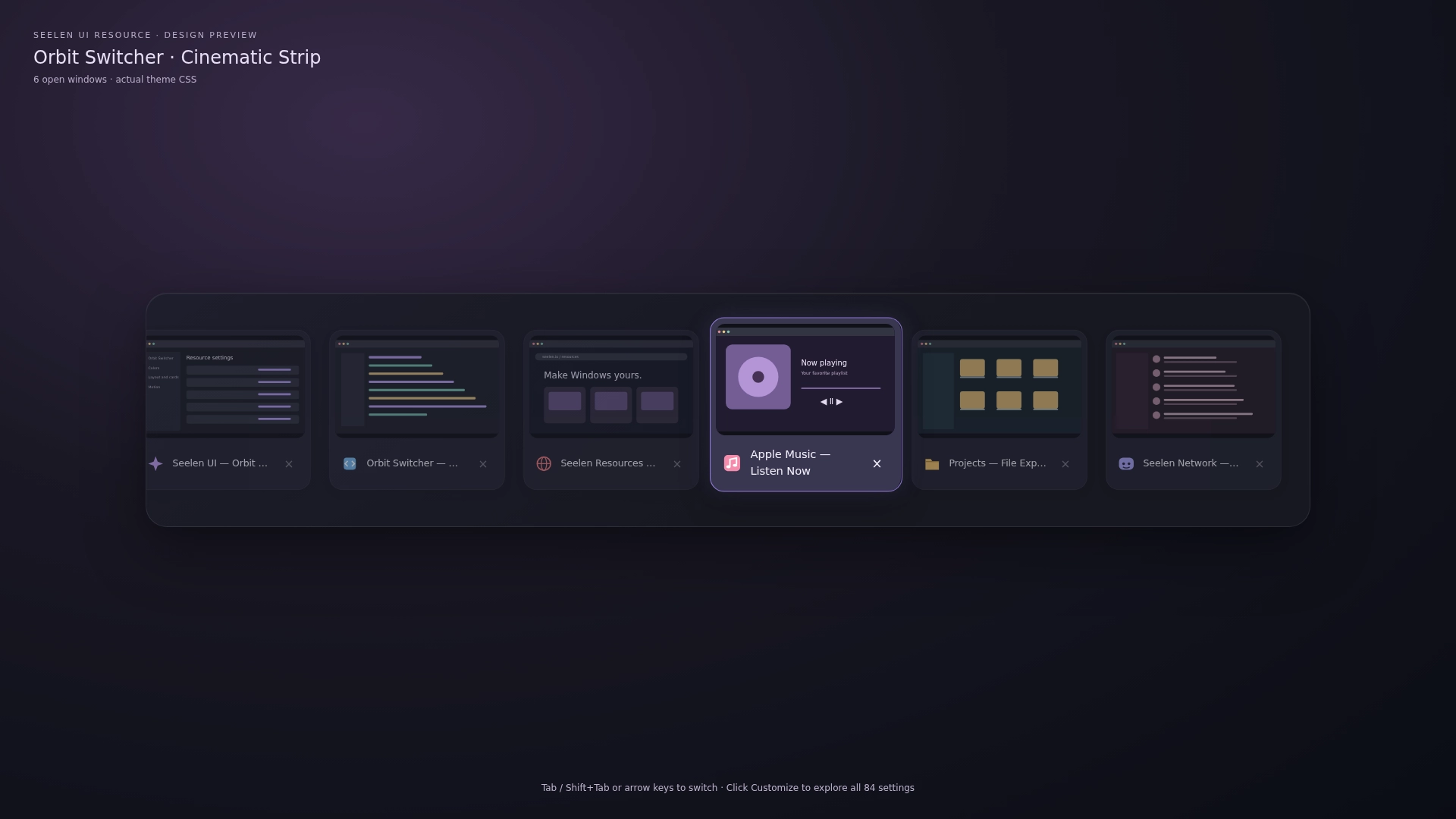 Orbit Switcher - Theme screenshot - Seelen UI