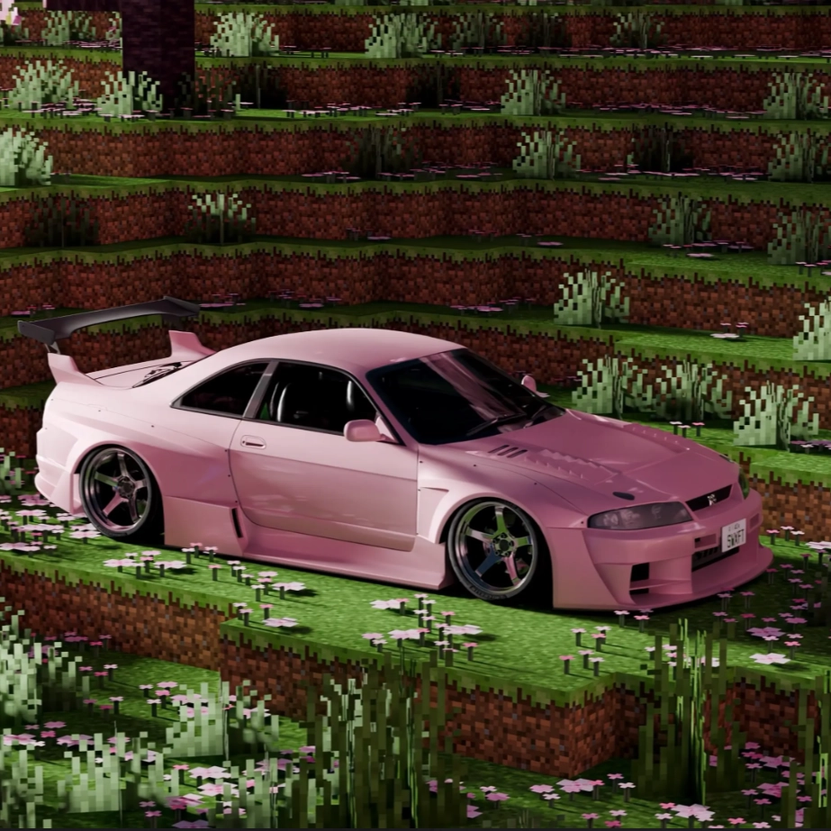 Pink Nissan Skyline IX R33 x Minecraft (Live) - Seelen Papel de parede