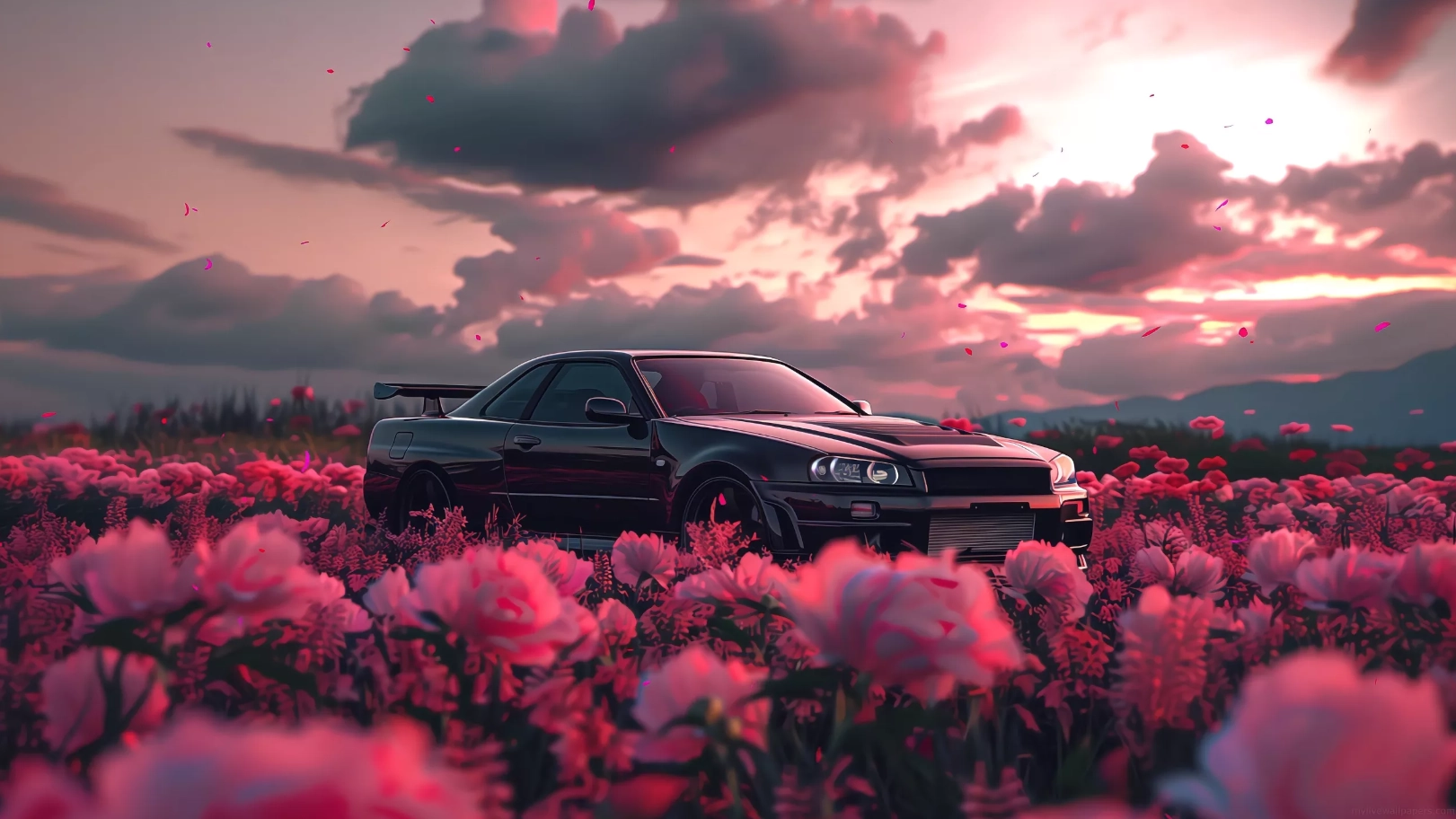 Skyline Sakura (Live) - Wallpaper screenshot - Seelen UI