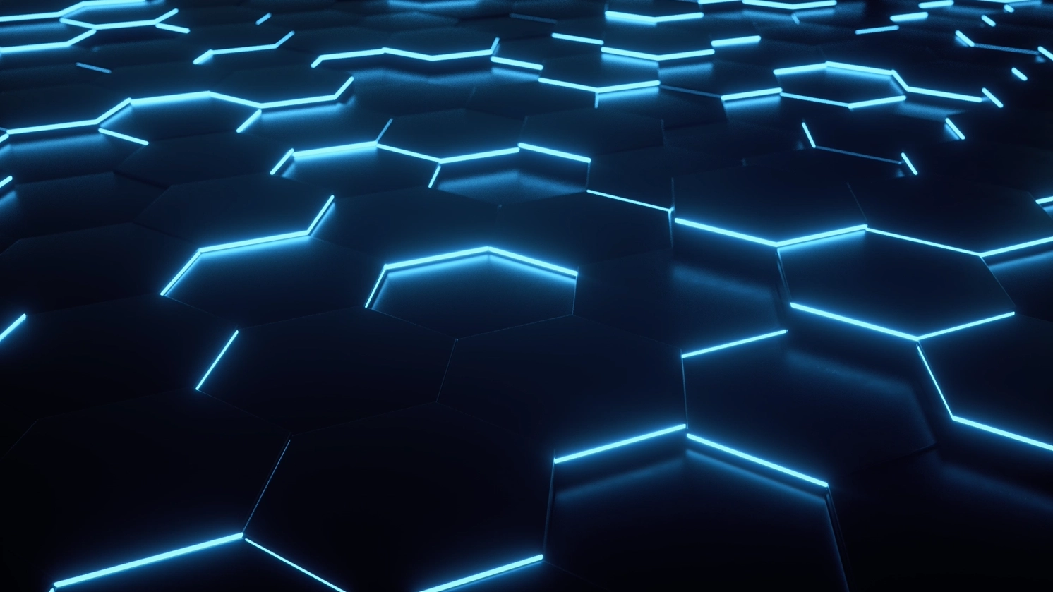 Neon Hexagonal Tiles (Live) - Wallpaper screenshot - Seelen UI