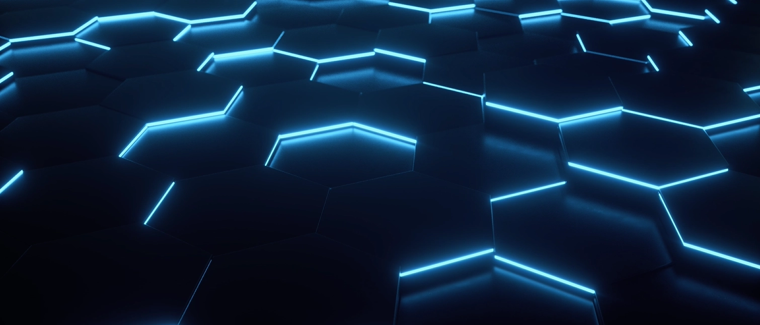 Neon Hexagonal Tiles (Live) banner
