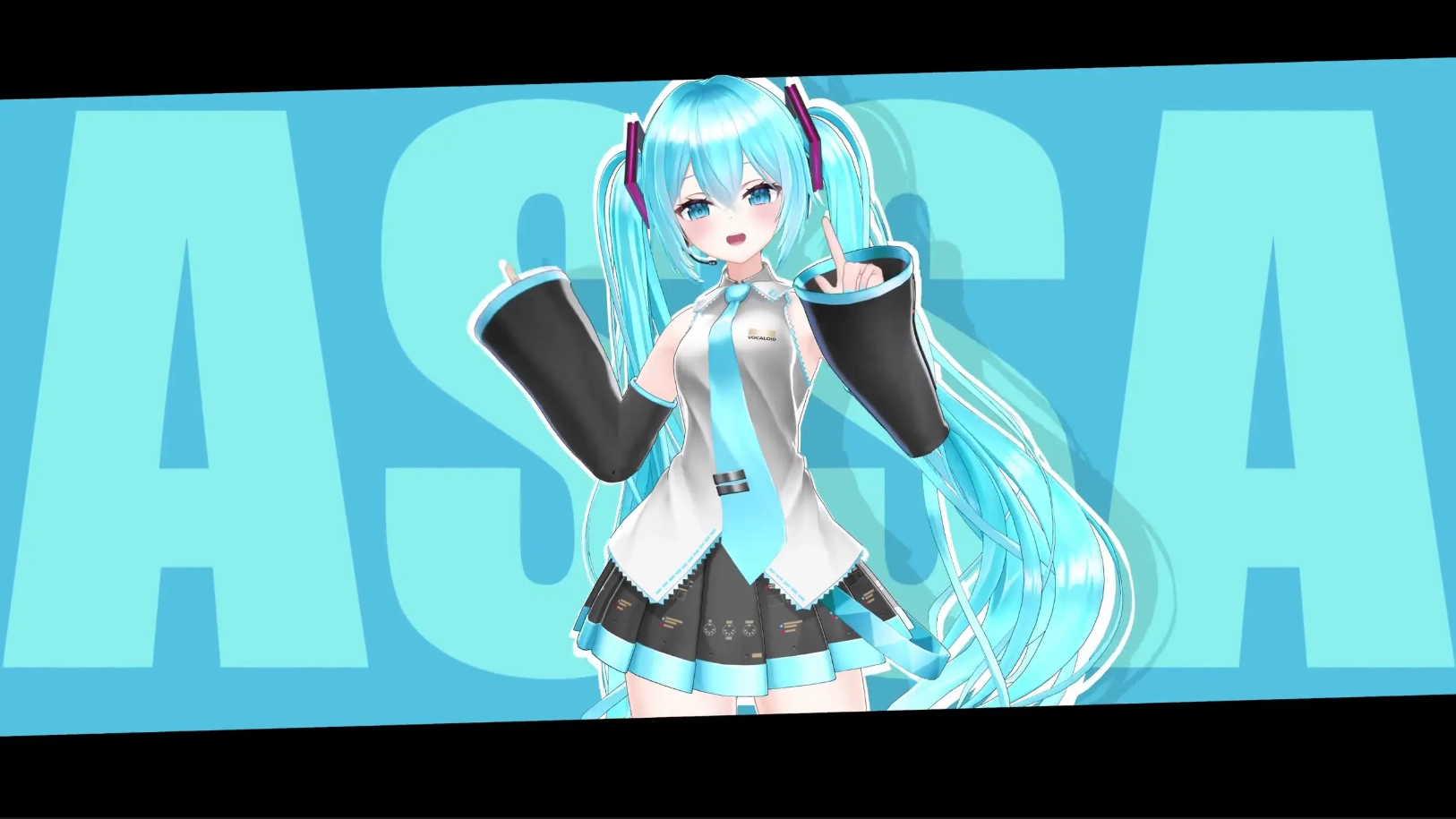 Hatsune Miku Montagem Shirt Blue (Live) - Wallpaper screenshot - Seelen UI