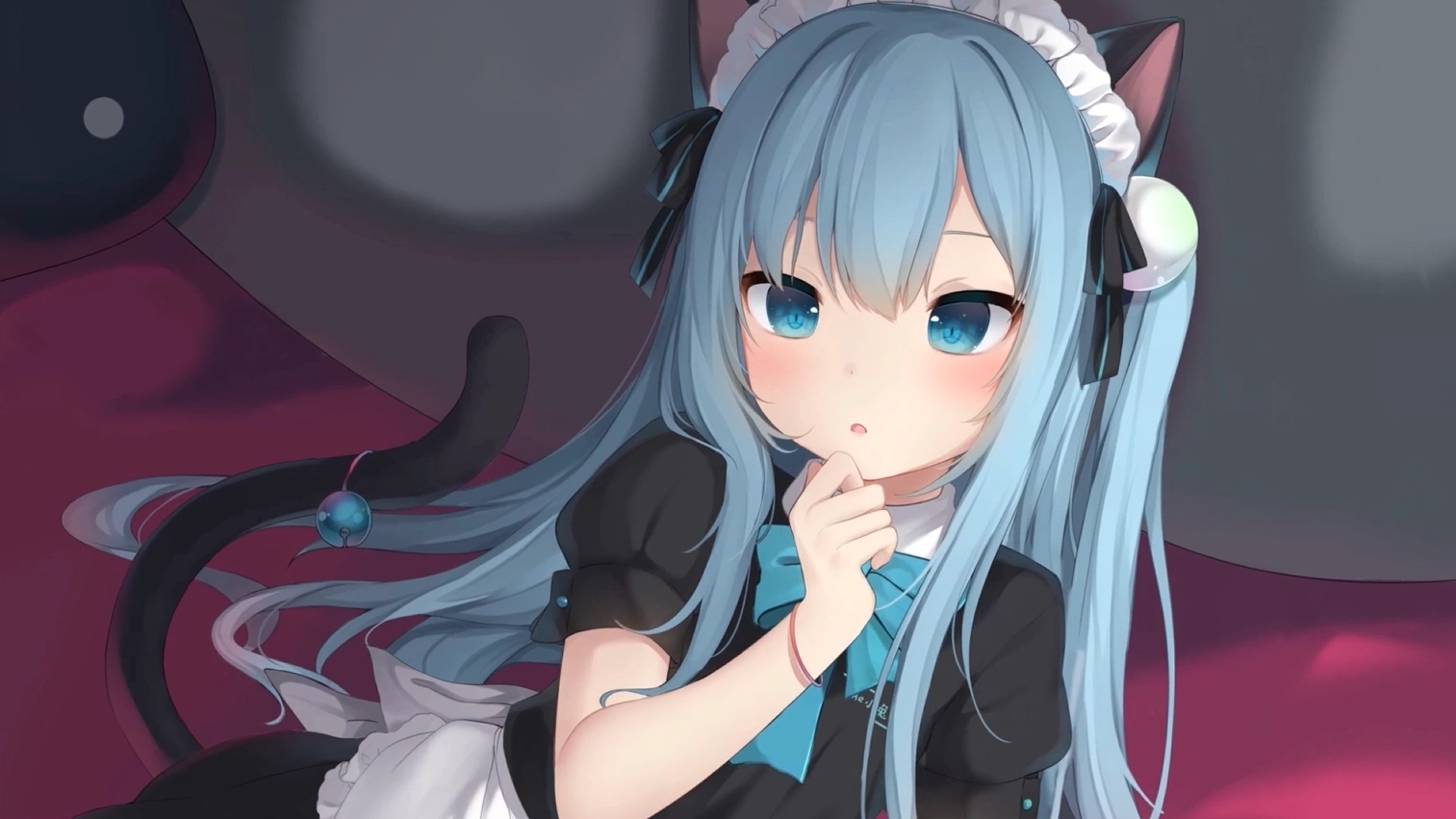 Cat Feather Shizuku with Ears (Live) - Wallpaper screenshot - Seelen UI