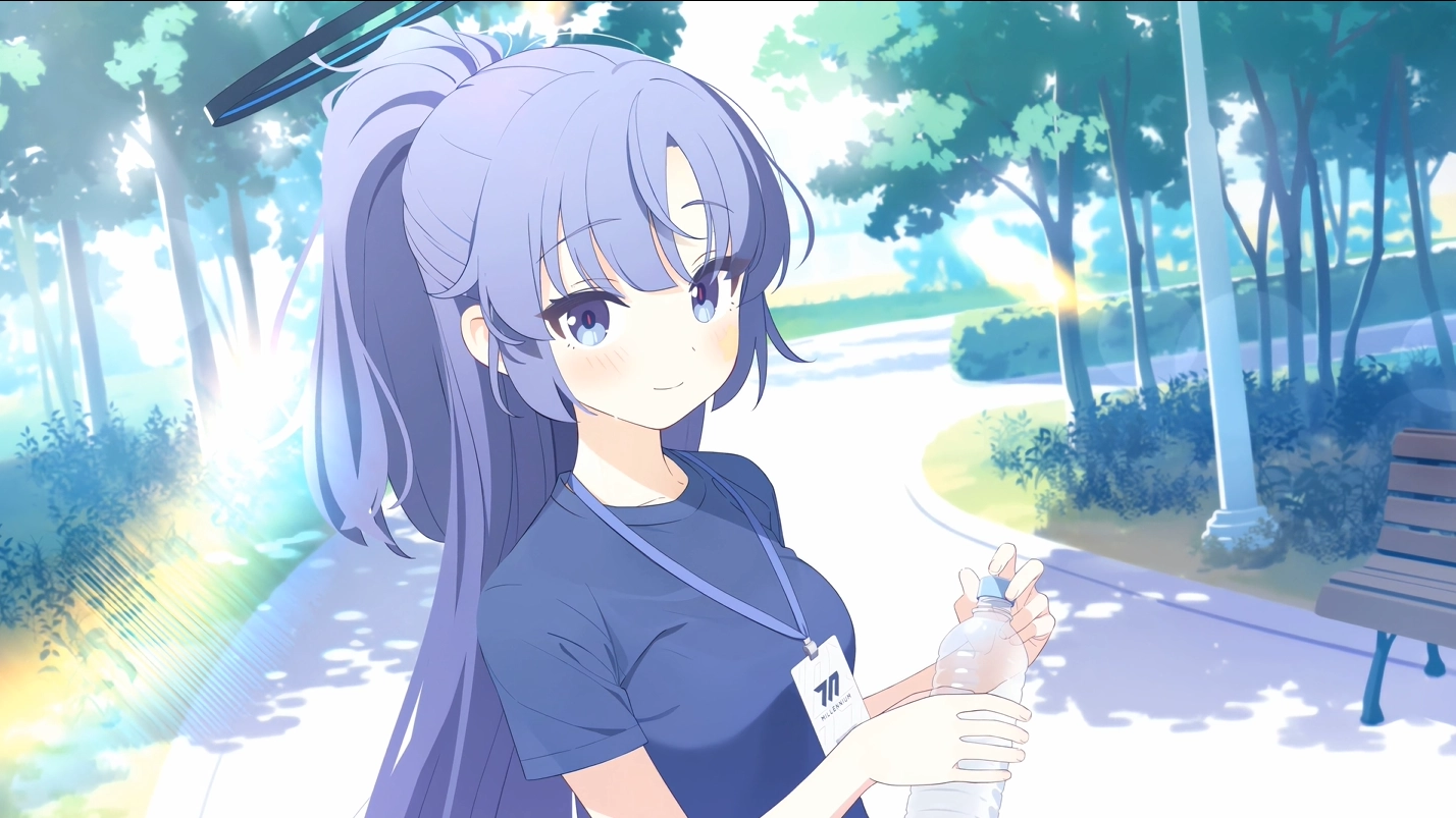 Blue Archive / Yuuka {Sportswear} (Live) - Wallpaper screenshot - Seelen UI