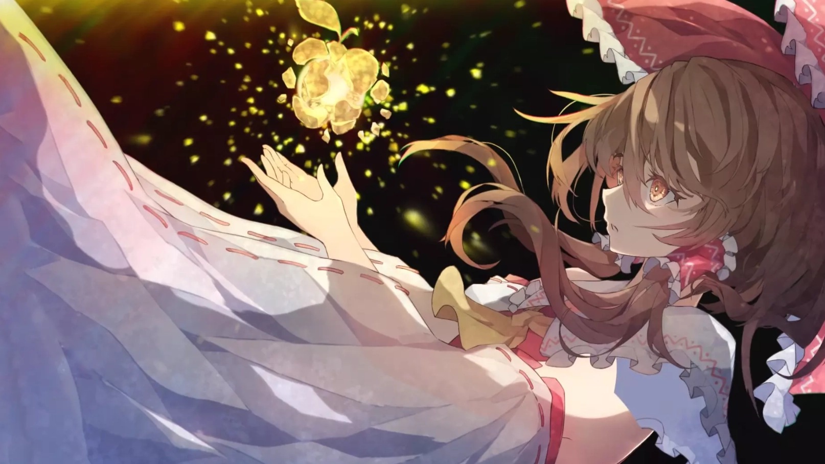Touhou Project Hakurei Reimu Gold Apple (Live) - Wallpaper screenshot - Seelen UI