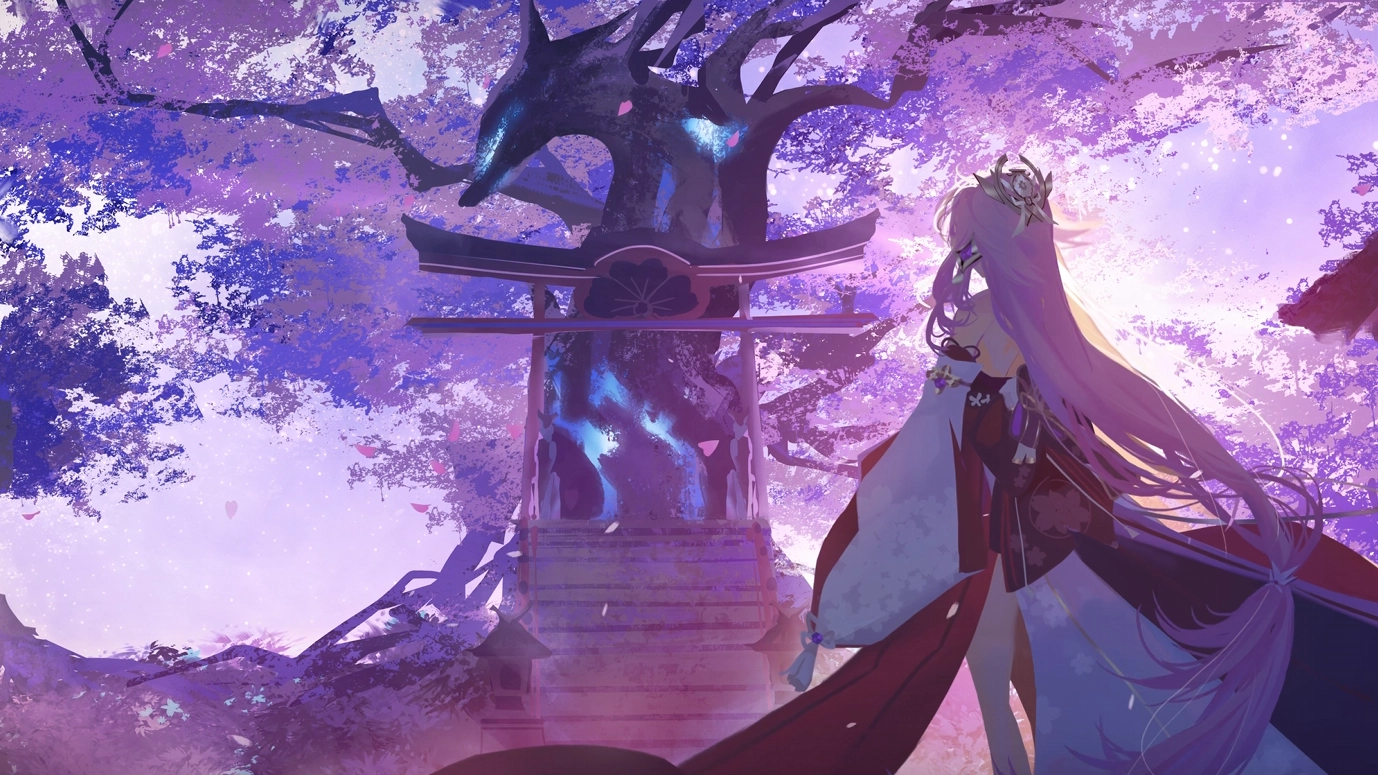 Yae dark incense sleeves [Wide] (Live) - Wallpaper screenshot - Seelen UI