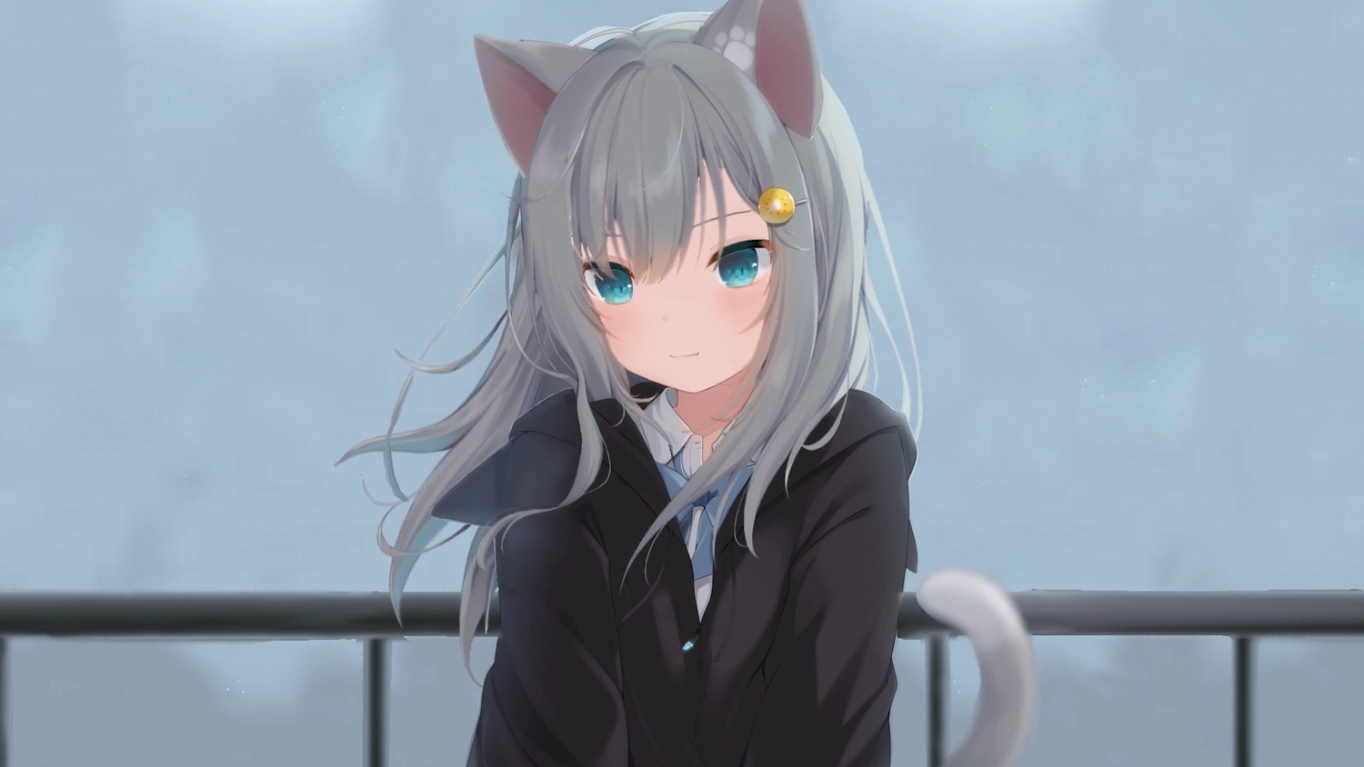 Neko Cat Feather Shizuku (Live) - Wallpaper screenshot - Seelen UI