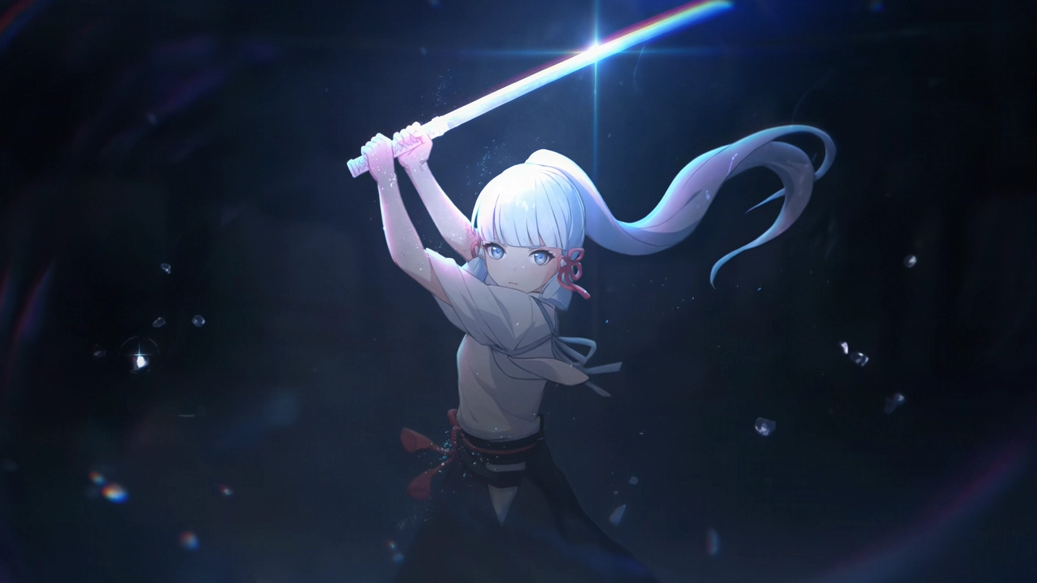 Kamisato Ayaka Rerun Trailer-> Tsubaki in Thawing (Live) - Wallpaper screenshot - Seelen UI