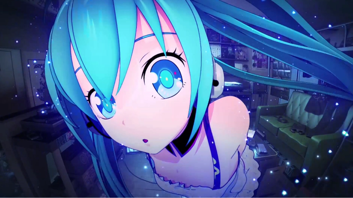 Miku Hatsune in the room (Live) - Wallpaper screenshot - Seelen UI
