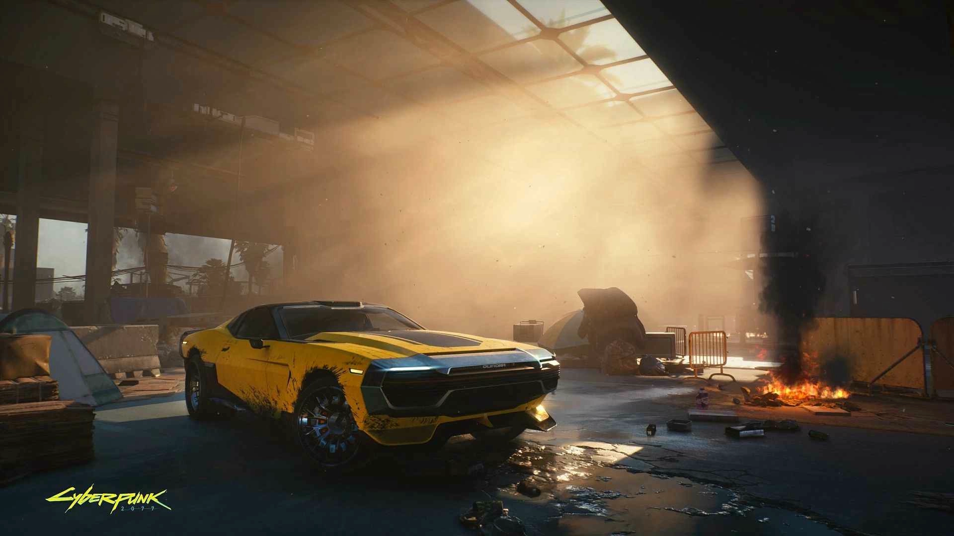 Cyberpunk 2077 Yellow Car (Live) - Wallpaper screenshot - Seelen UI