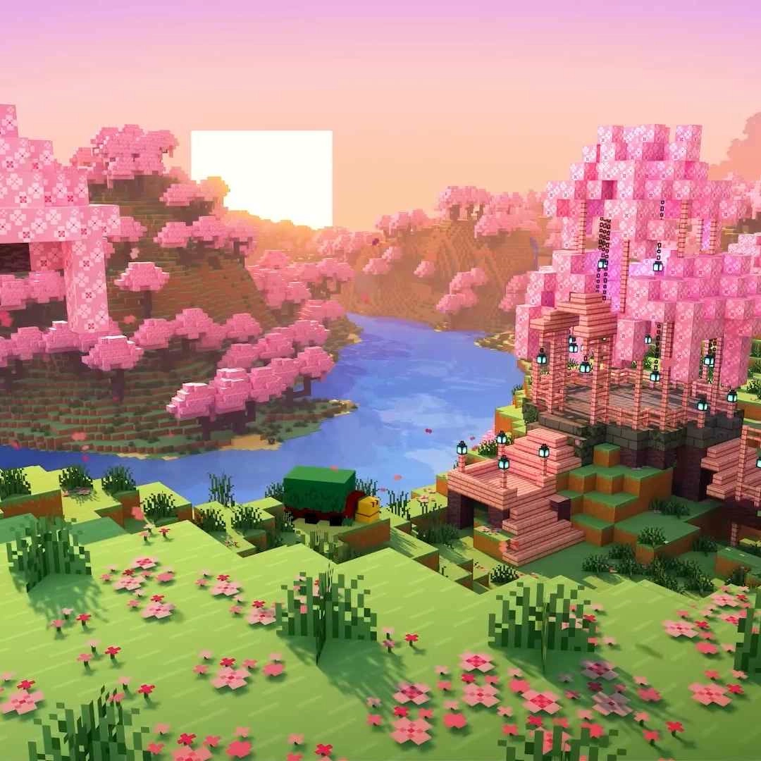 Minecraft Cherry Blossom Biome (Live) - Seelen Tapeet