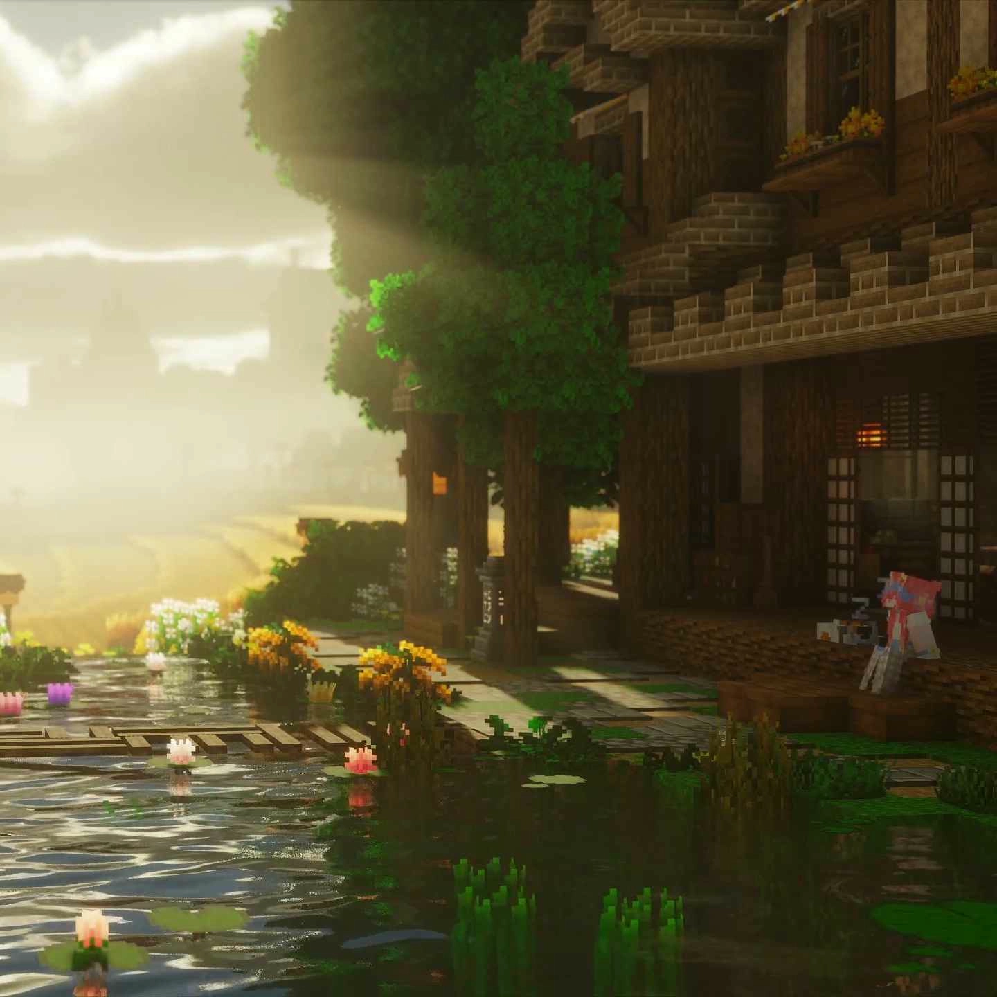 Minecraft Peaceful Sunrise (Live) - Seelen Agtergrond