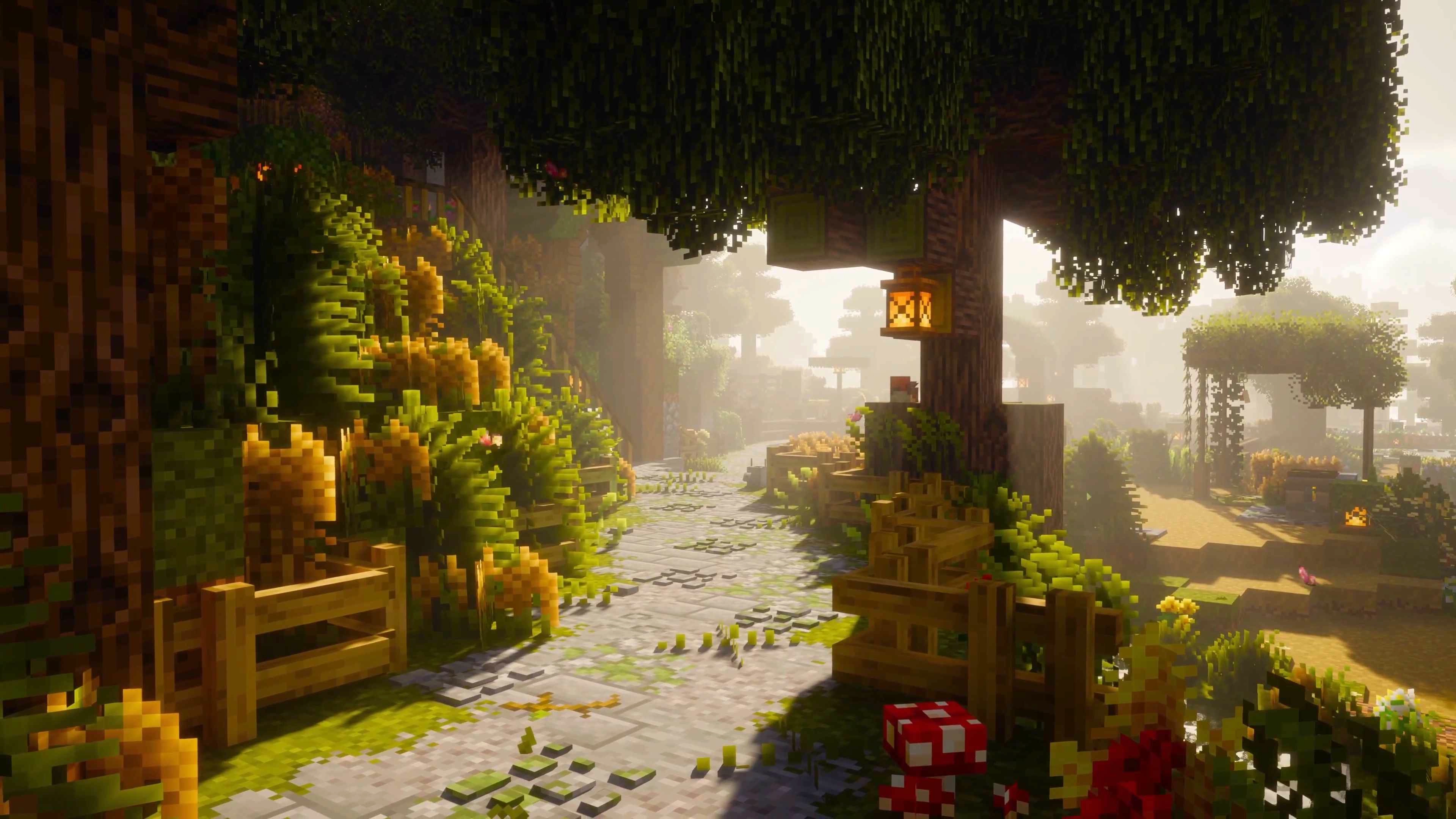 Peaceful Minecraft Forest Path (Live) - Wallpaper screenshot - Seelen UI