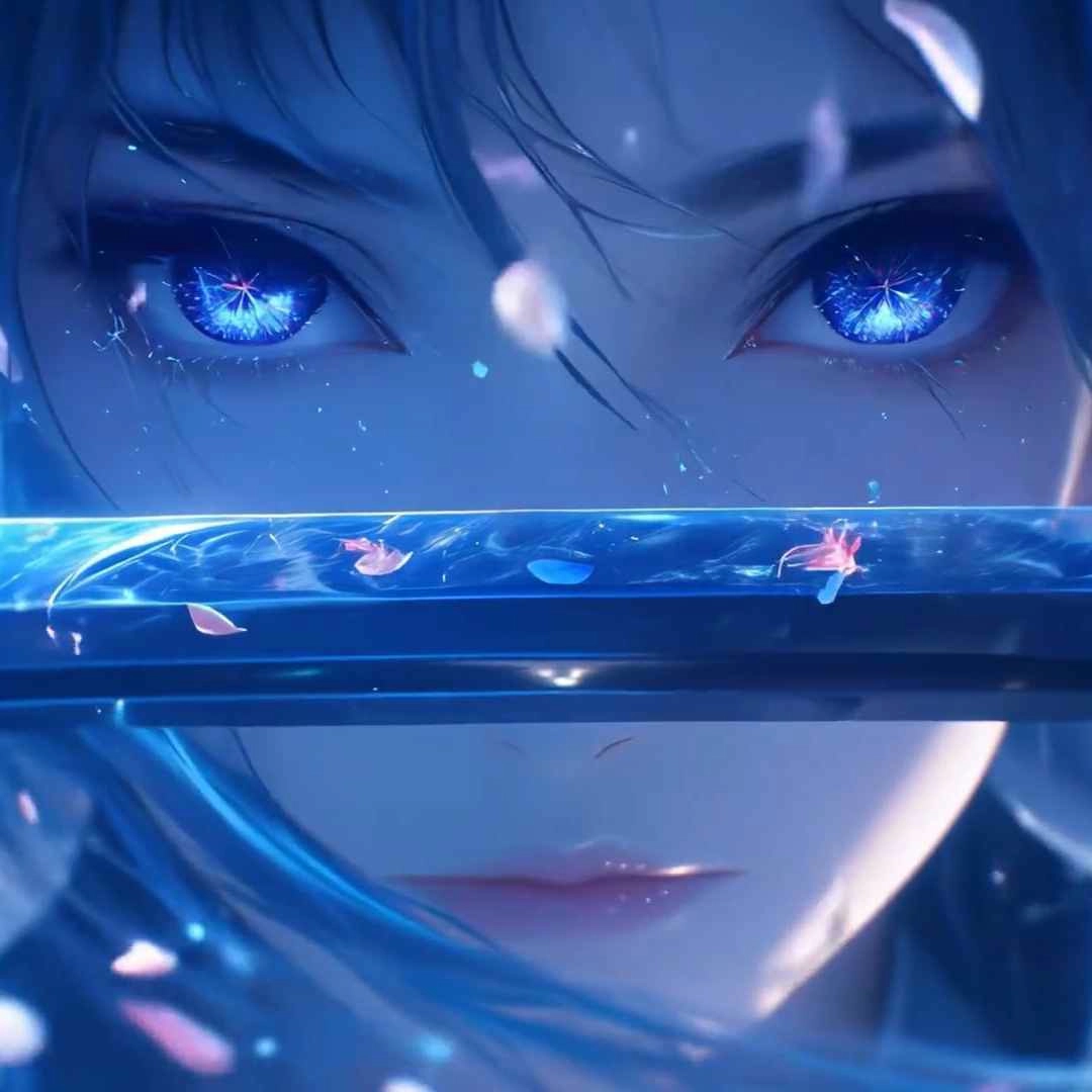 Anime Girl Sword Reflection (Live) - Seelen Шпалери