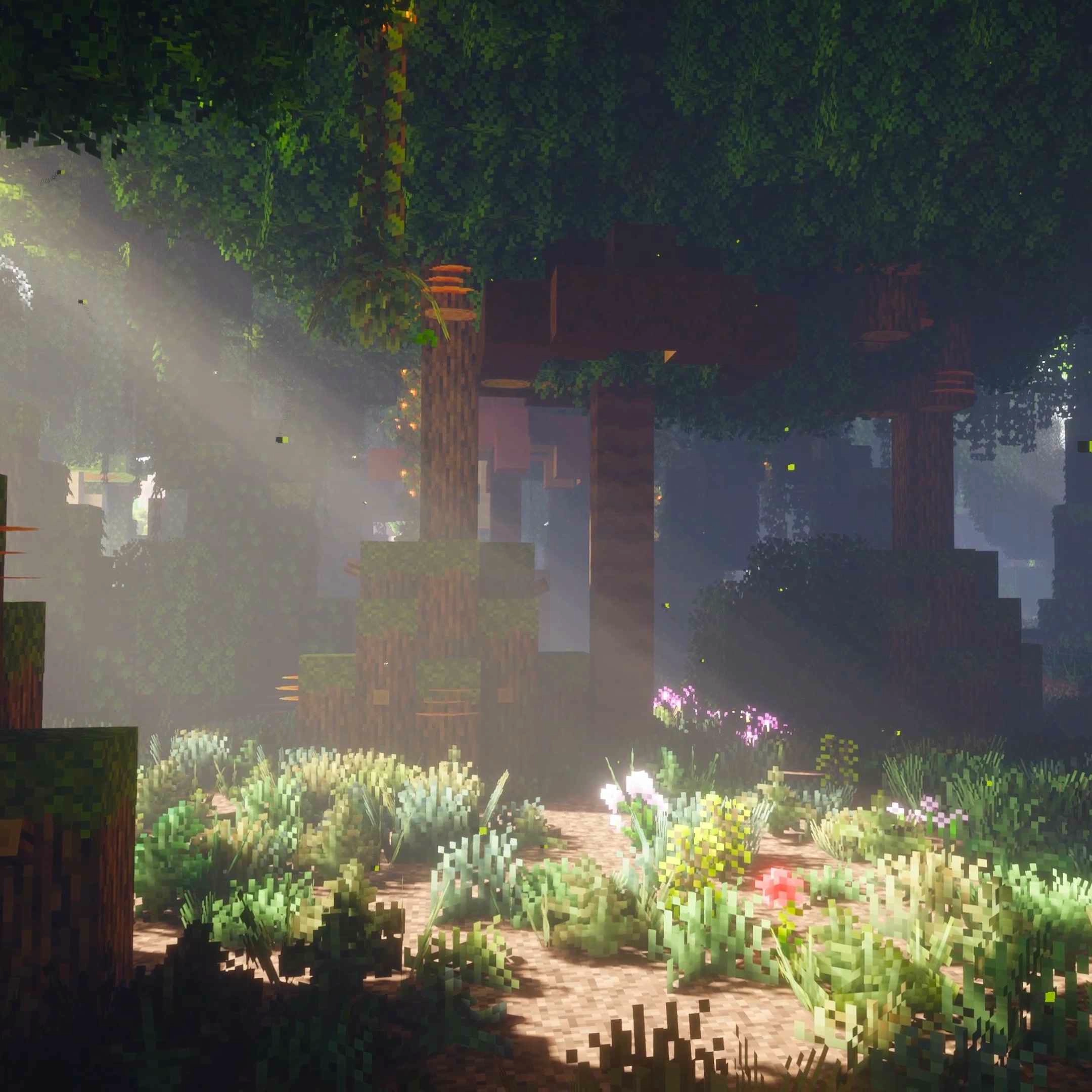 Minecraft Enchanted Forest Sun Rays (Live) - Seelen Шпалери