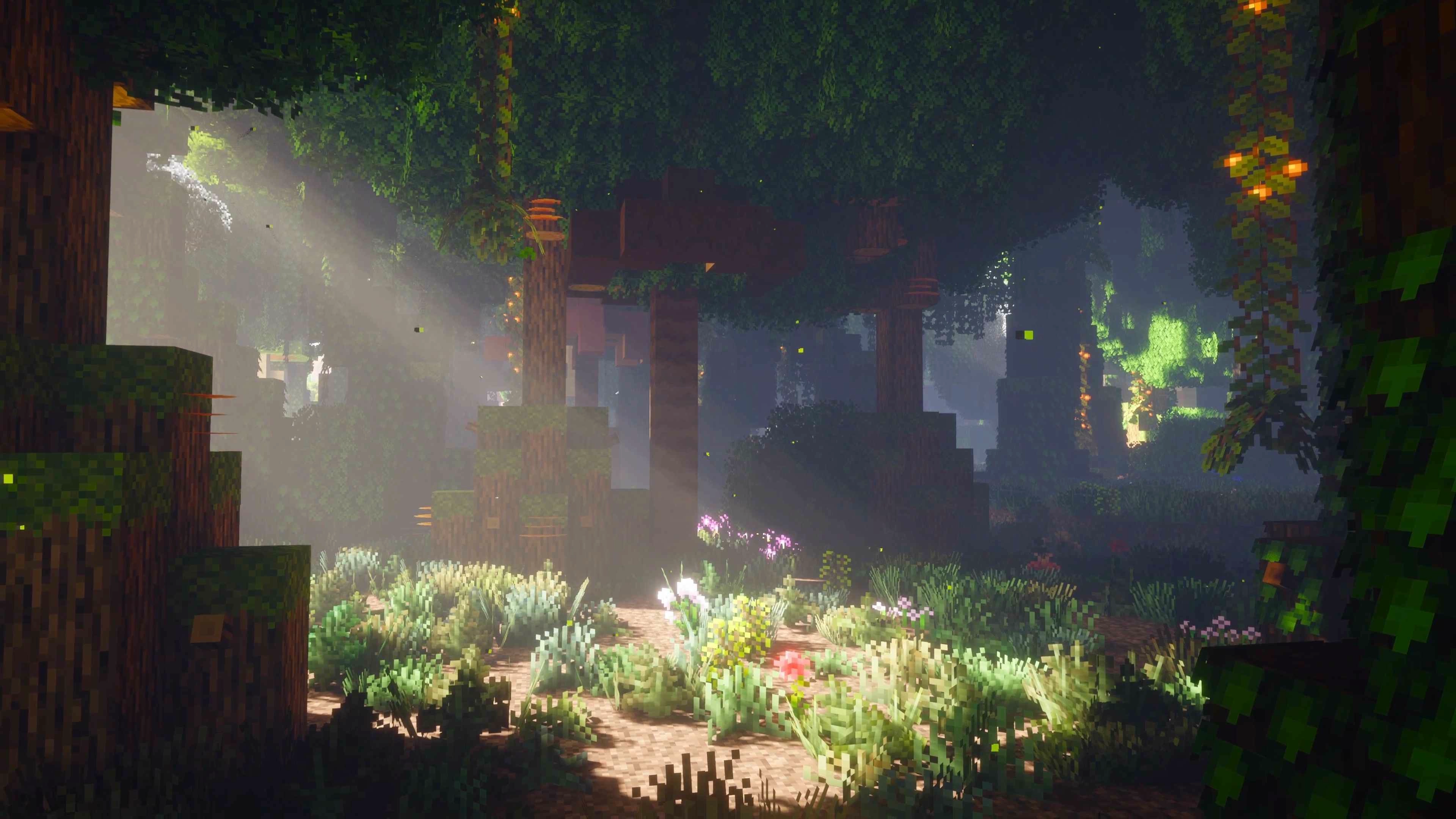 Minecraft Enchanted Forest Sun Rays (Live) - Wallpaper screenshot - Seelen UI