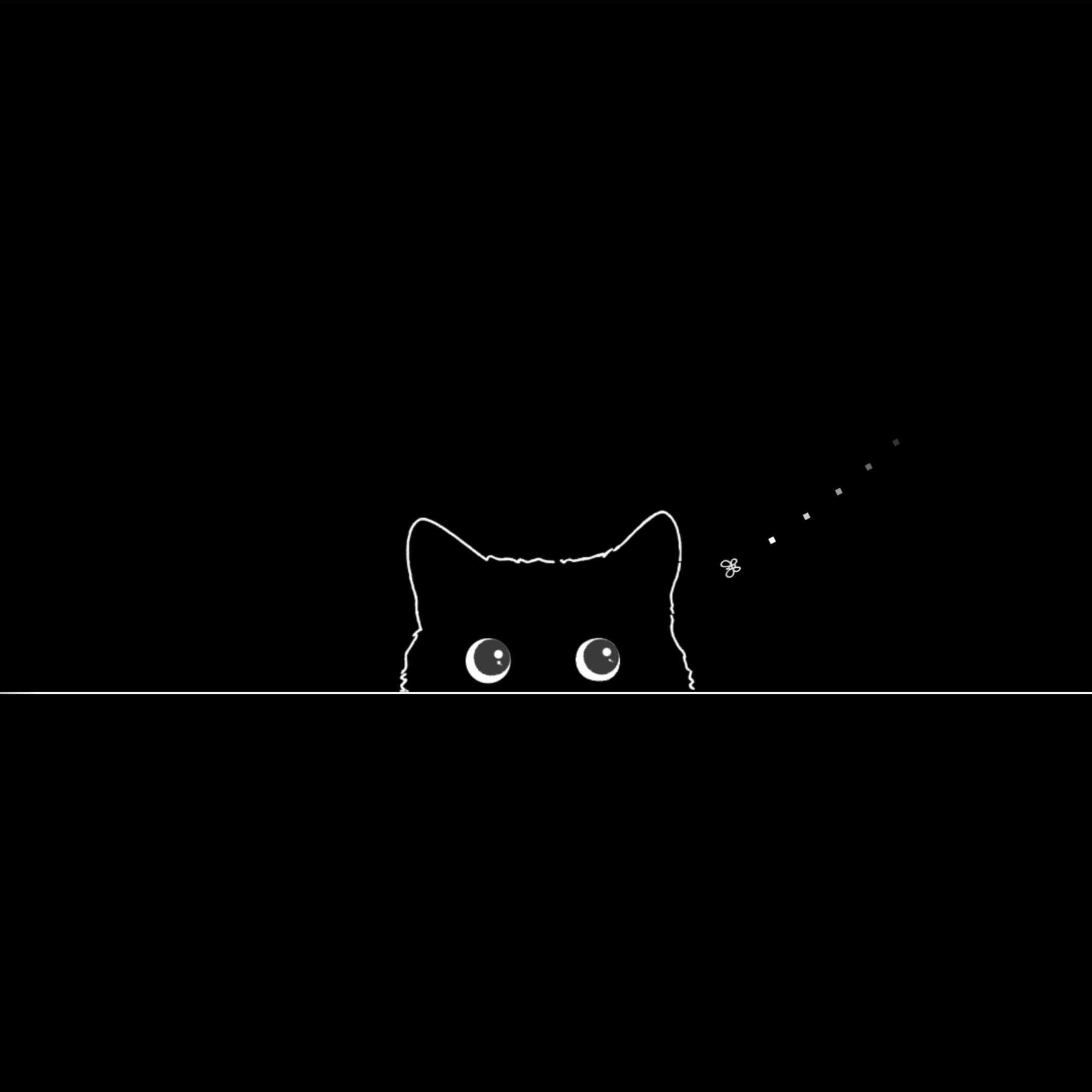 Minimalist Cat & Butterfly Live - Seelen Шпалери