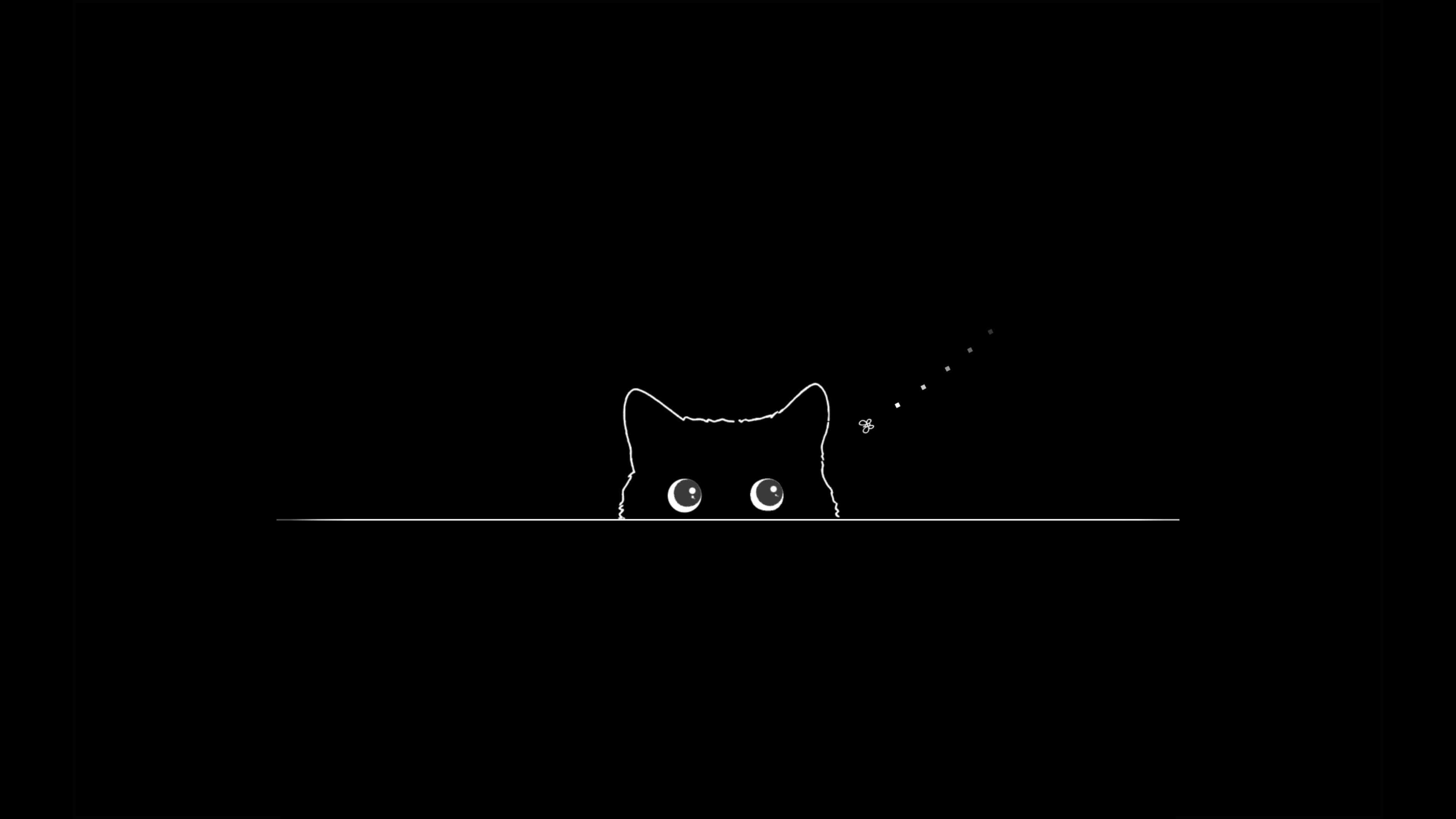 Minimalist Cat & Butterfly Live - Wallpaper screenshot - Seelen UI