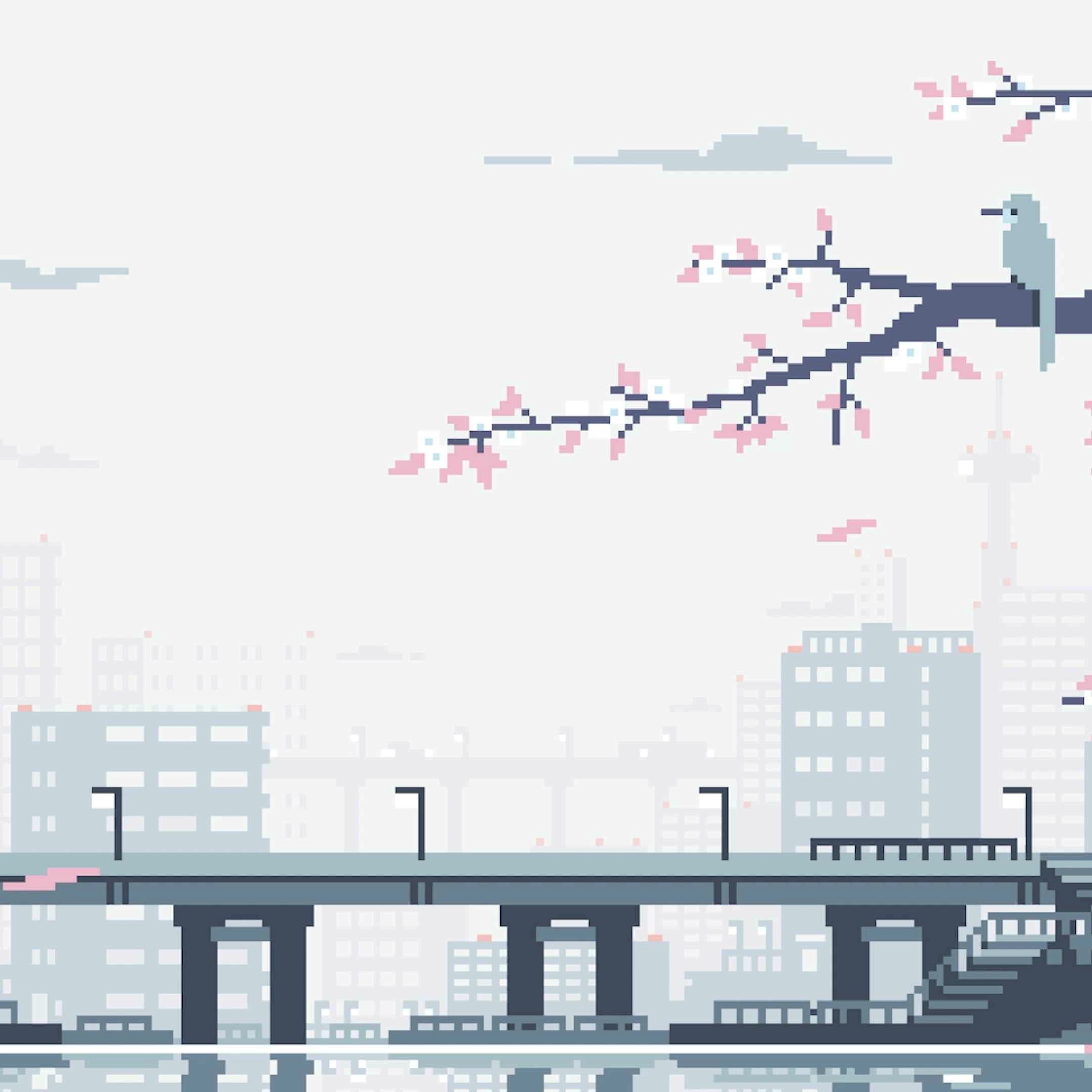 Pixel Sakura City (Live) - Seelen Carta da parati