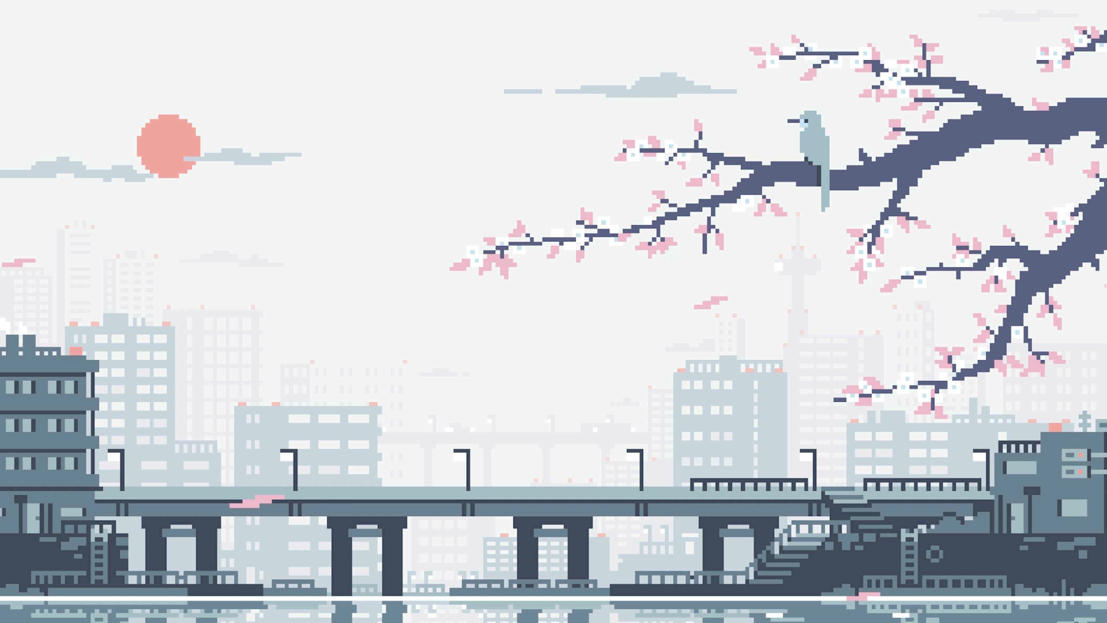 Pixel Sakura City (Live) - Wallpaper screenshot - Seelen UI