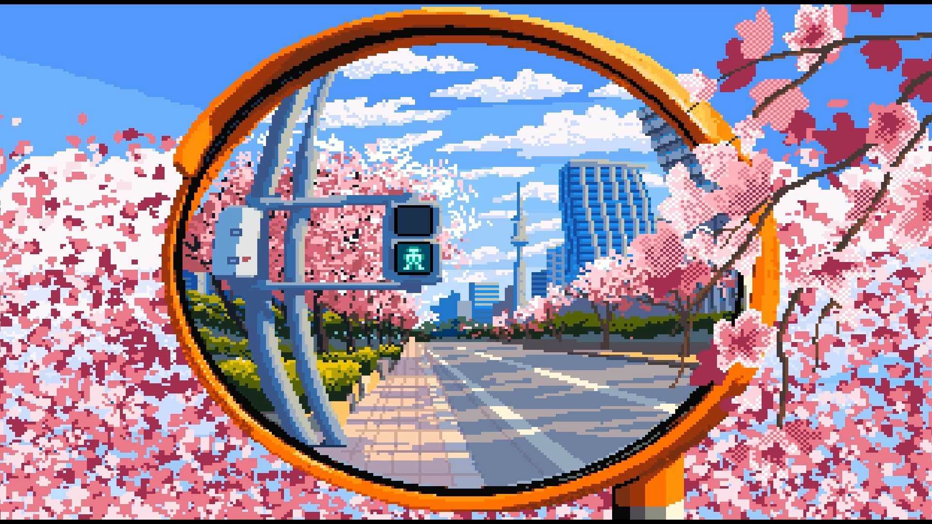 Pixel Sakura City Loop (Live) - Wallpaper screenshot - Seelen UI