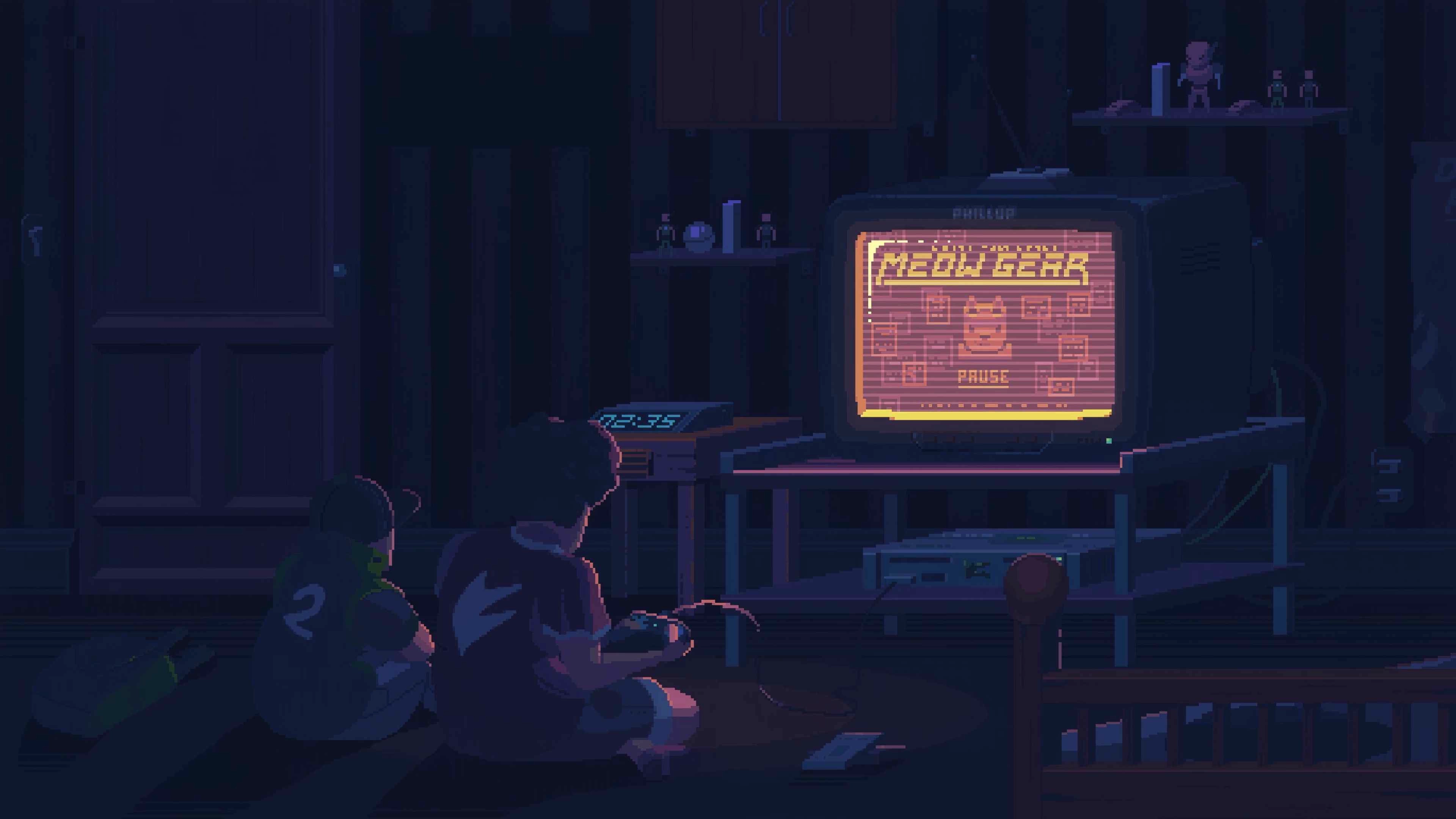 Late Night Pixel Gaming Room (Live) - Wallpaper screenshot - Seelen UI