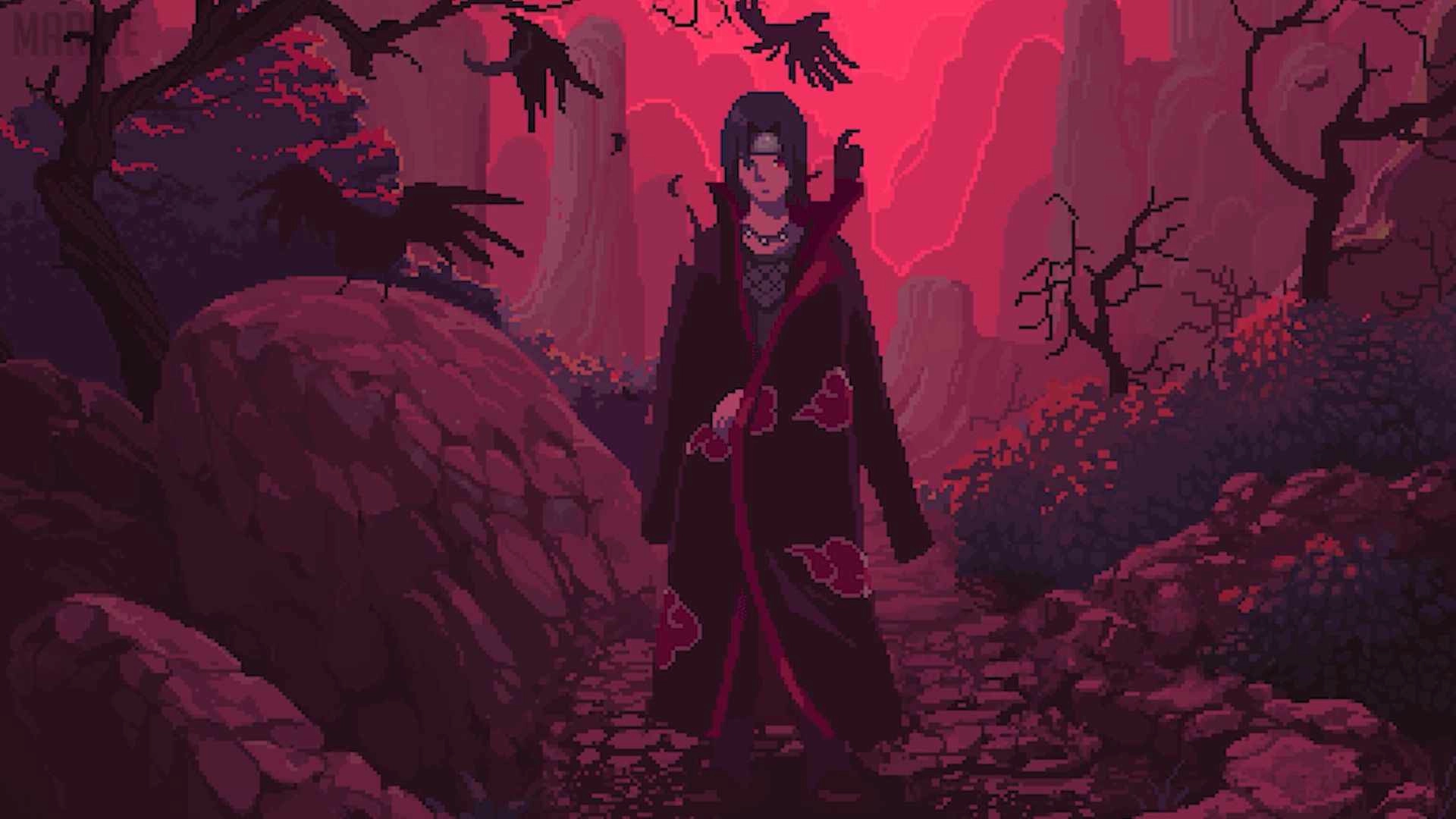 Pixel Itachi Scarlet Forest (Live) - Wallpaper screenshot - Seelen UI
