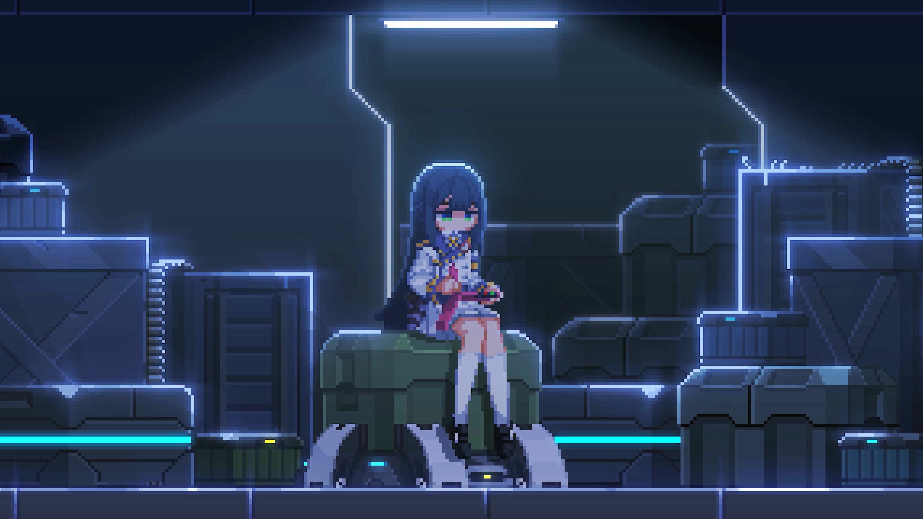 Pixel Anime Cyberpunk Girl Lab (Live) banner