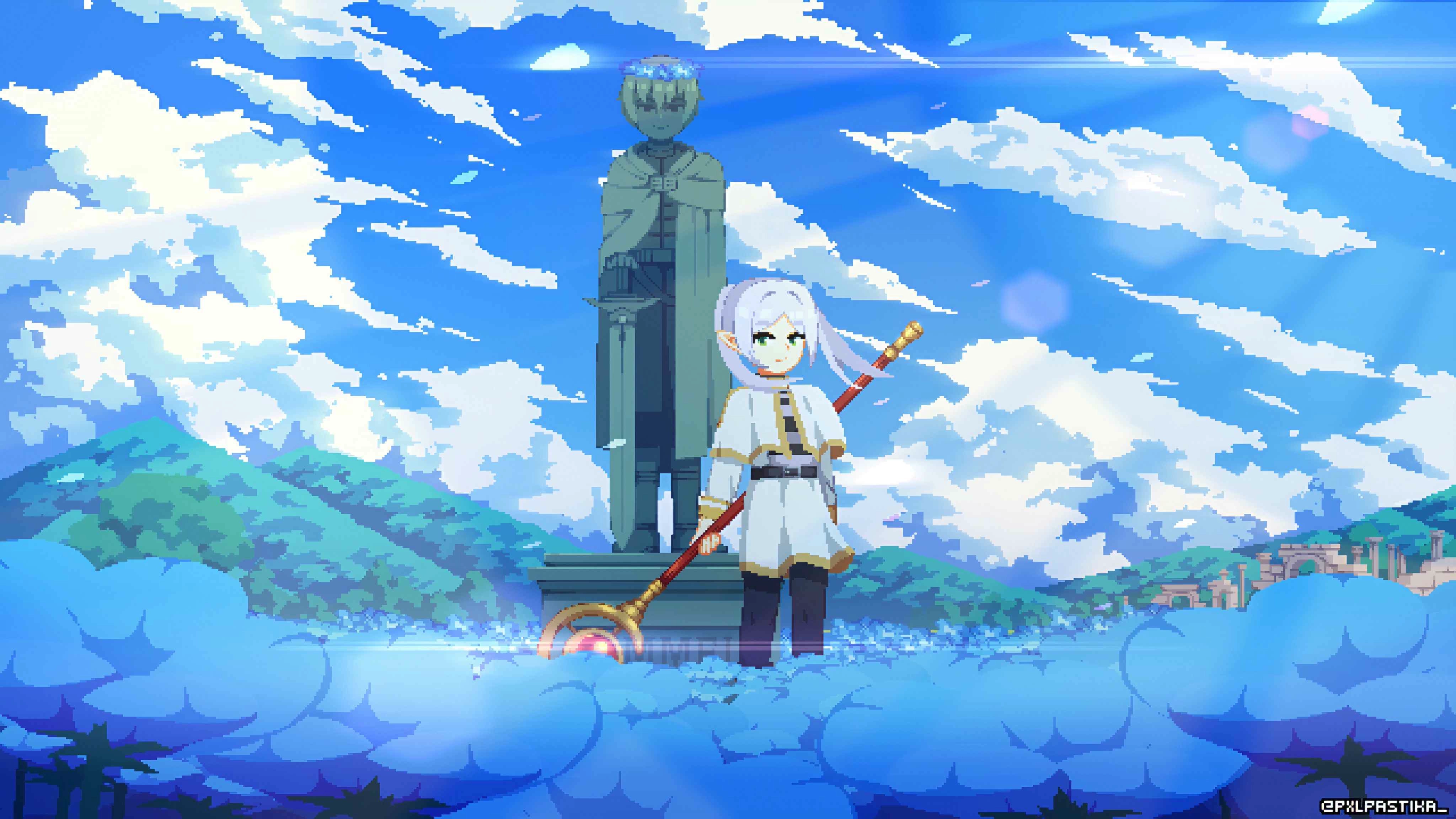 Frieren Pixel Sky (Live) - Wallpaper screenshot - Seelen UI