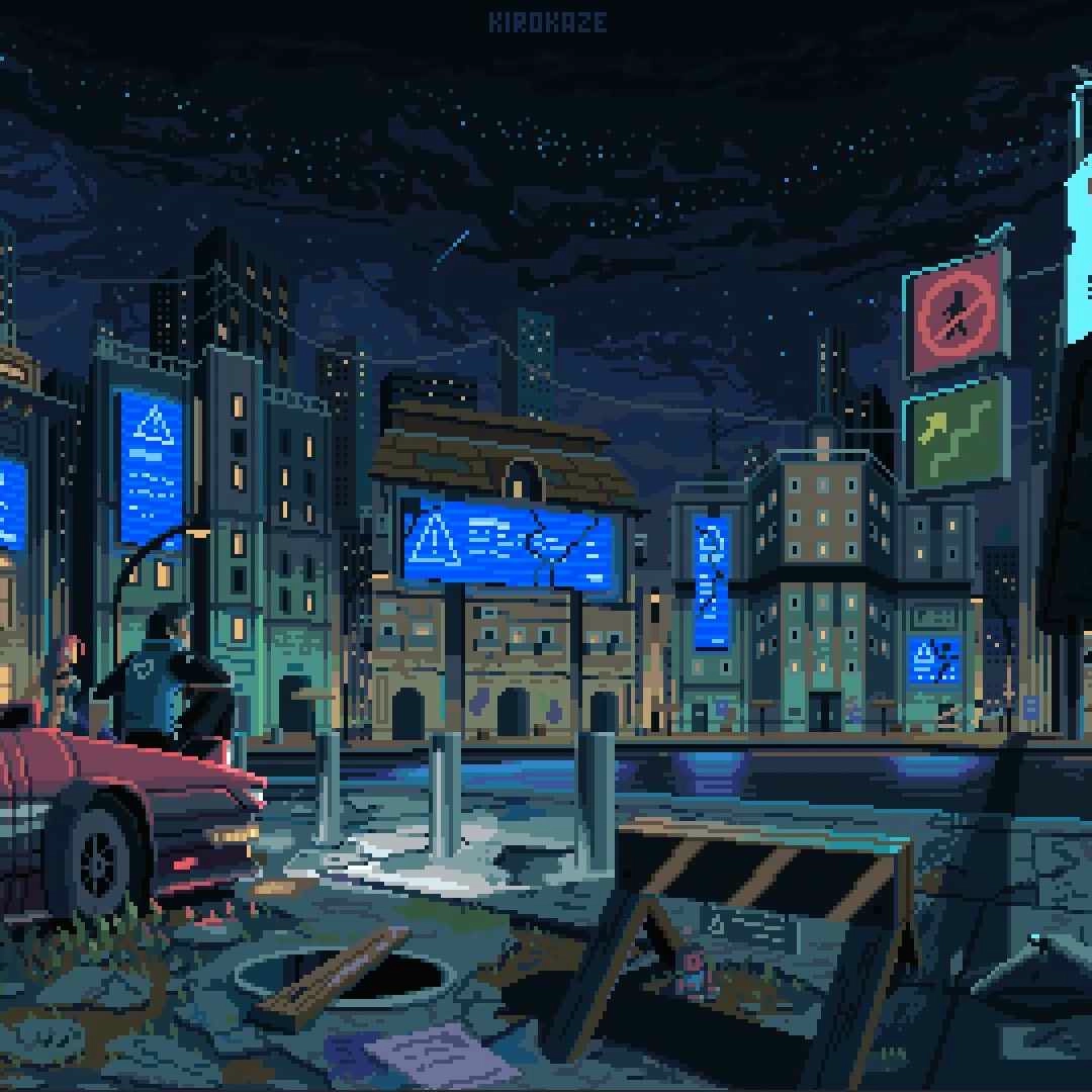 Pixel Cyberpunk Night (Live) - Seelen Wallpaper