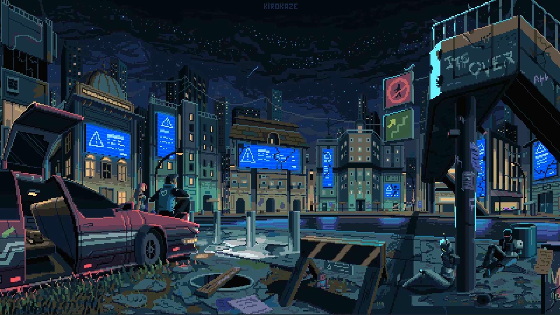Pixel Cyberpunk Night (Live) - Wallpaper screenshot - Seelen UI