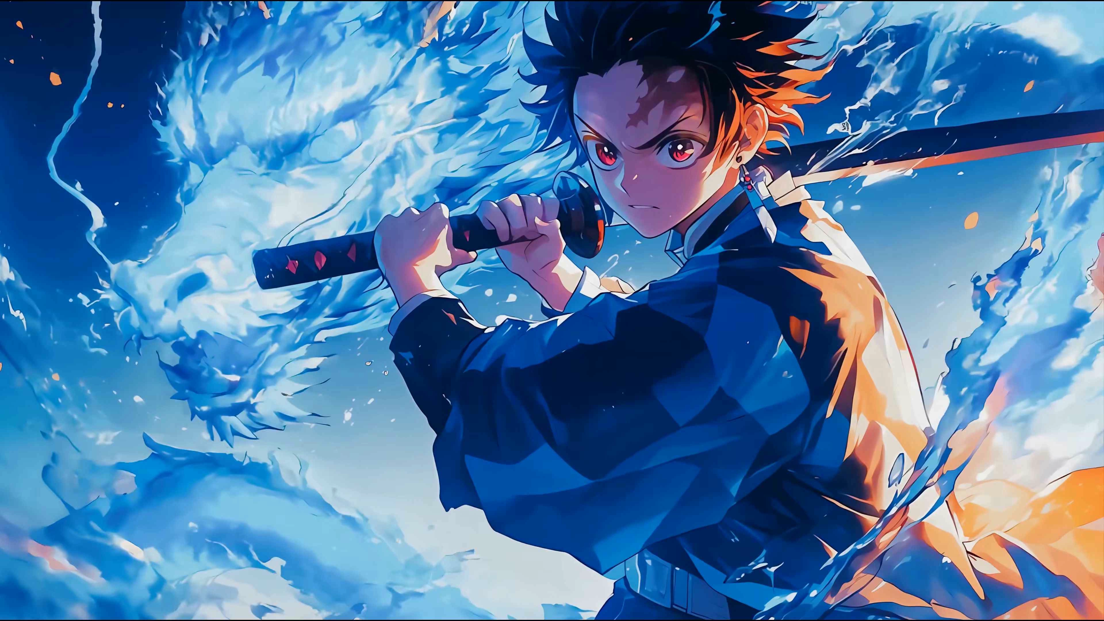Tanjiro Kamado – Water Breathing Dragon (Live) - Wallpaper screenshot - Seelen UI