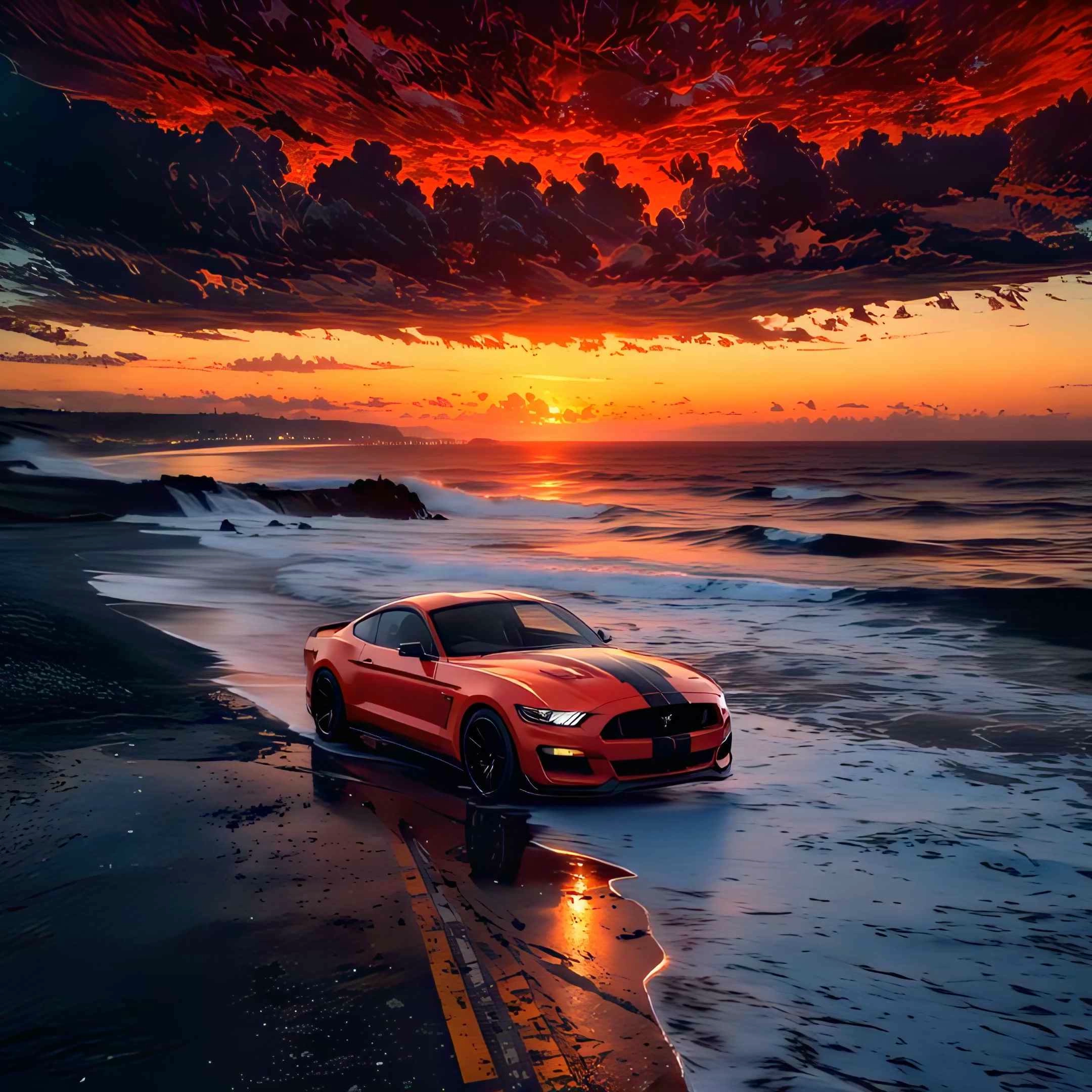 Mustang Coastal Sunset (Live) - Seelen Wallpaper