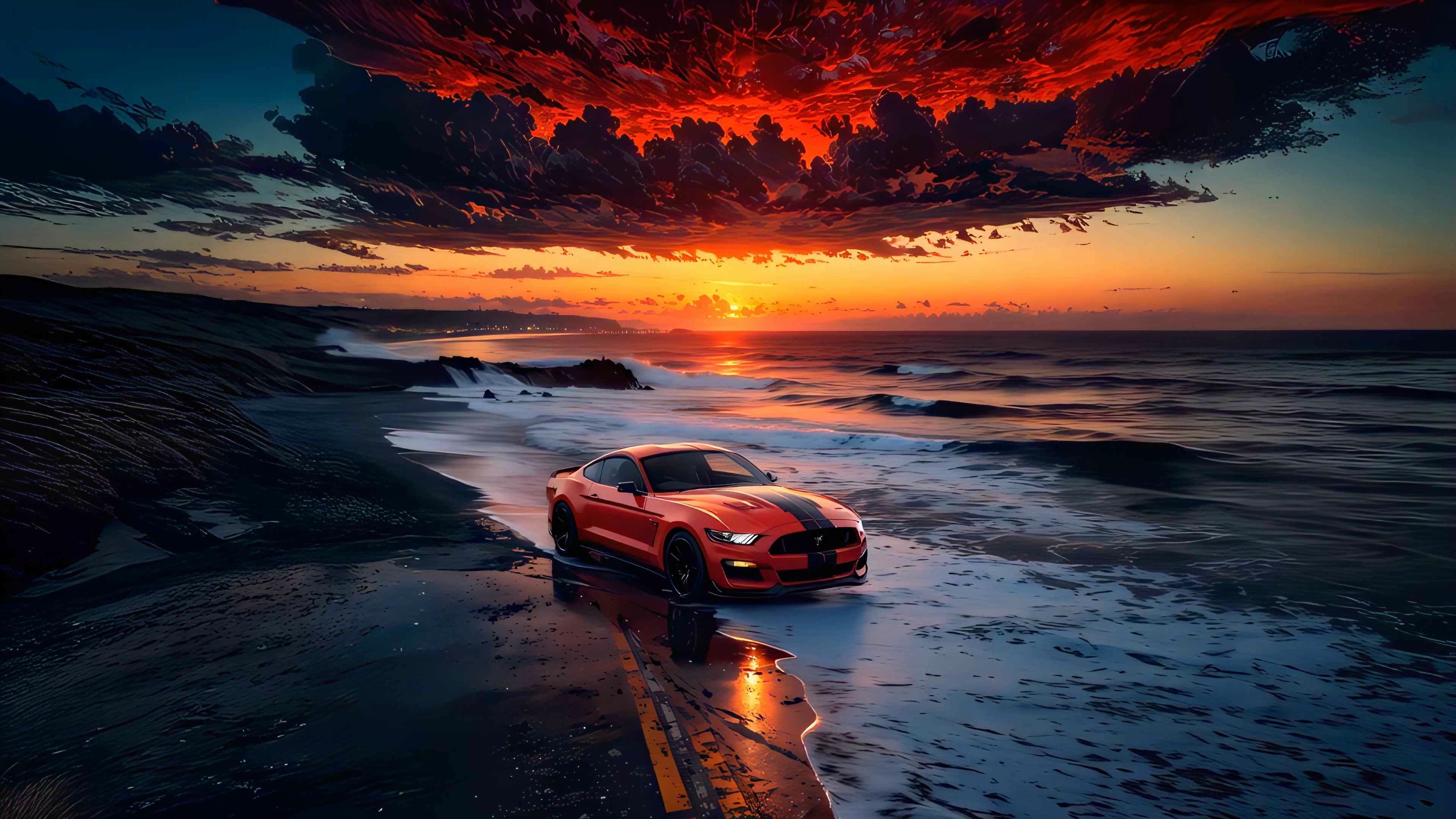 Mustang Coastal Sunset (Live) - Wallpaper screenshot - Seelen UI