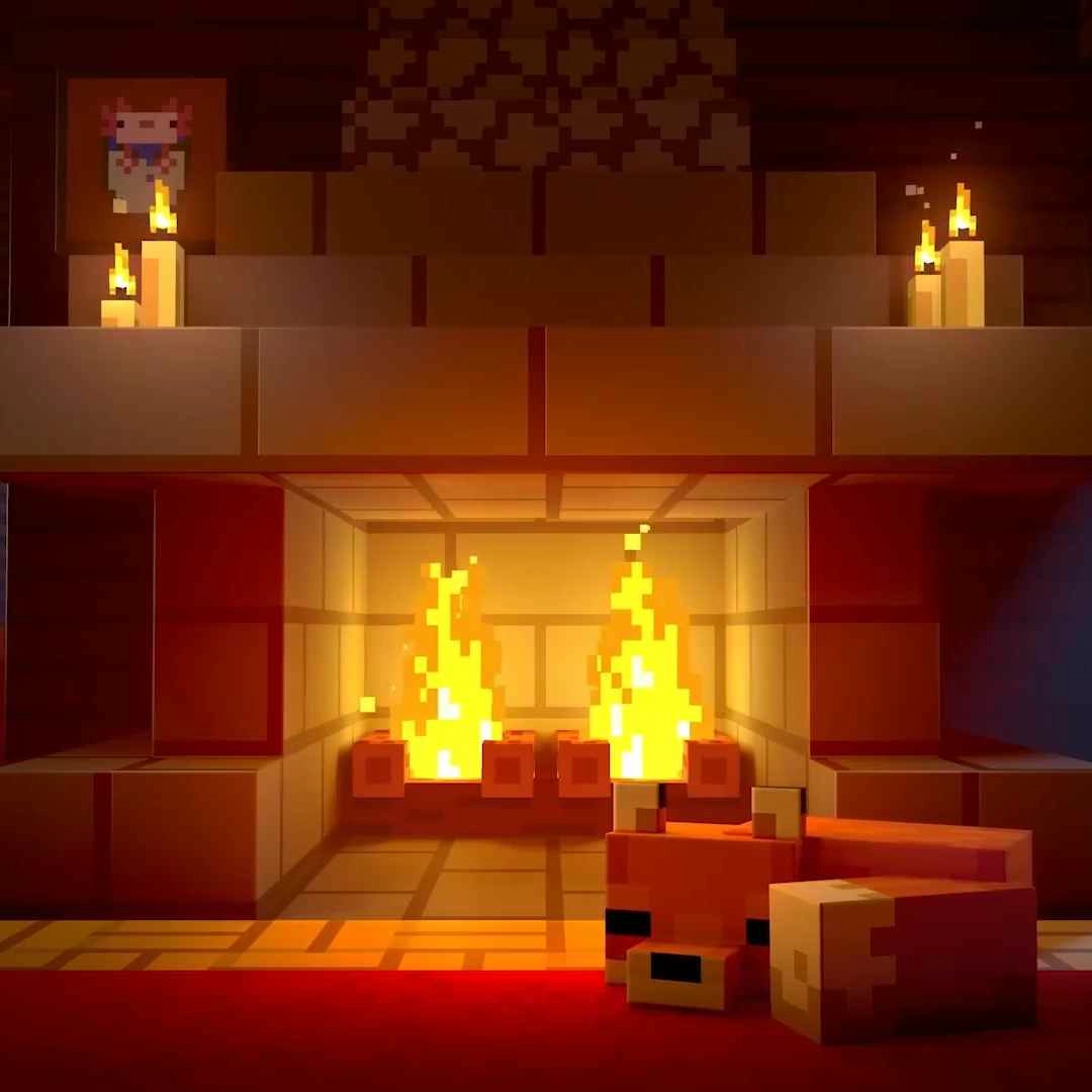Minecraft Cozy Fireplace (Live) - Seelen Wallpaper